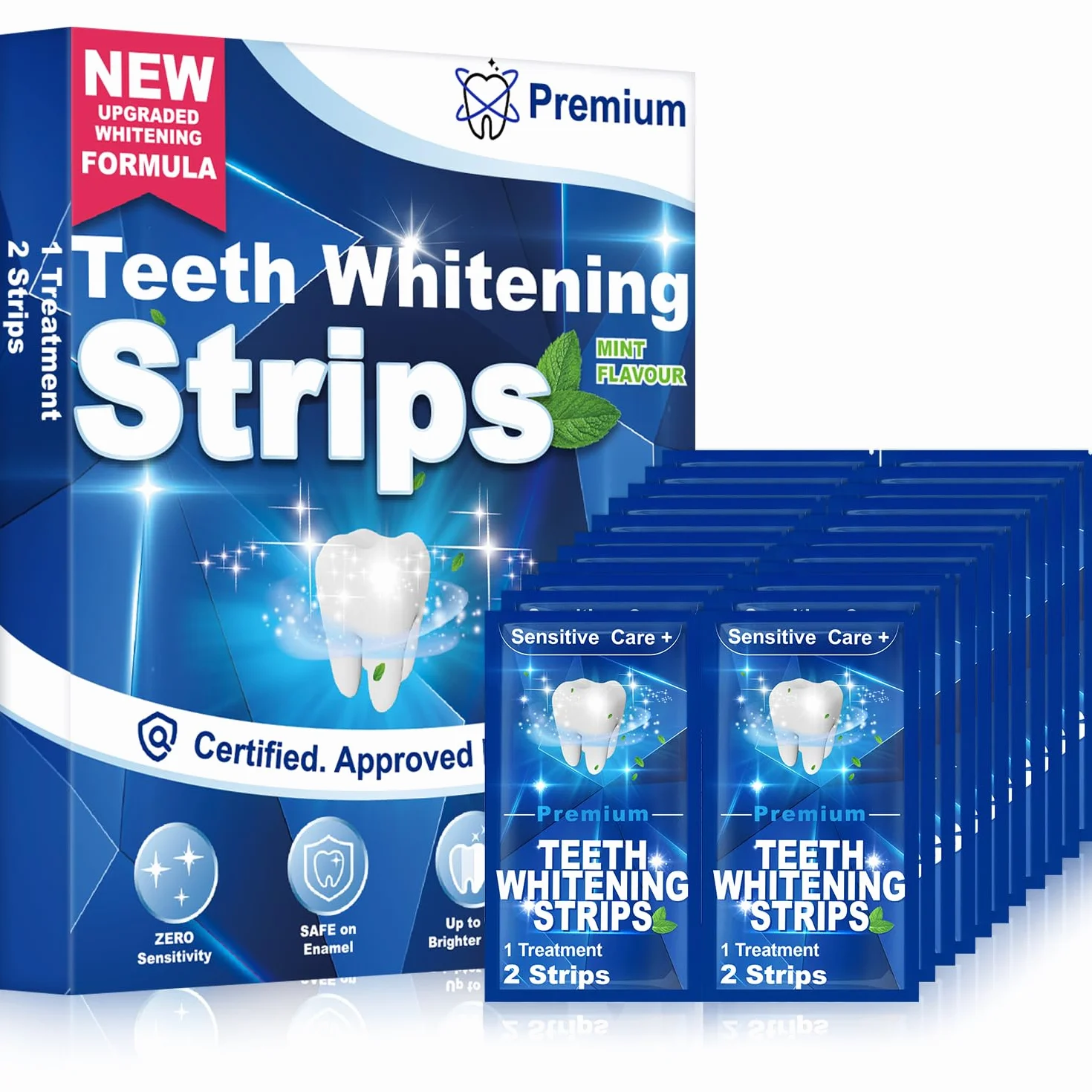Sbiancante Denti Professionale - Strisce Sbiancanti Denti 42 Strisce, 21 Sessioni Sbiancamento Denti - Rimuove Macchie, Sicuro per Smalto