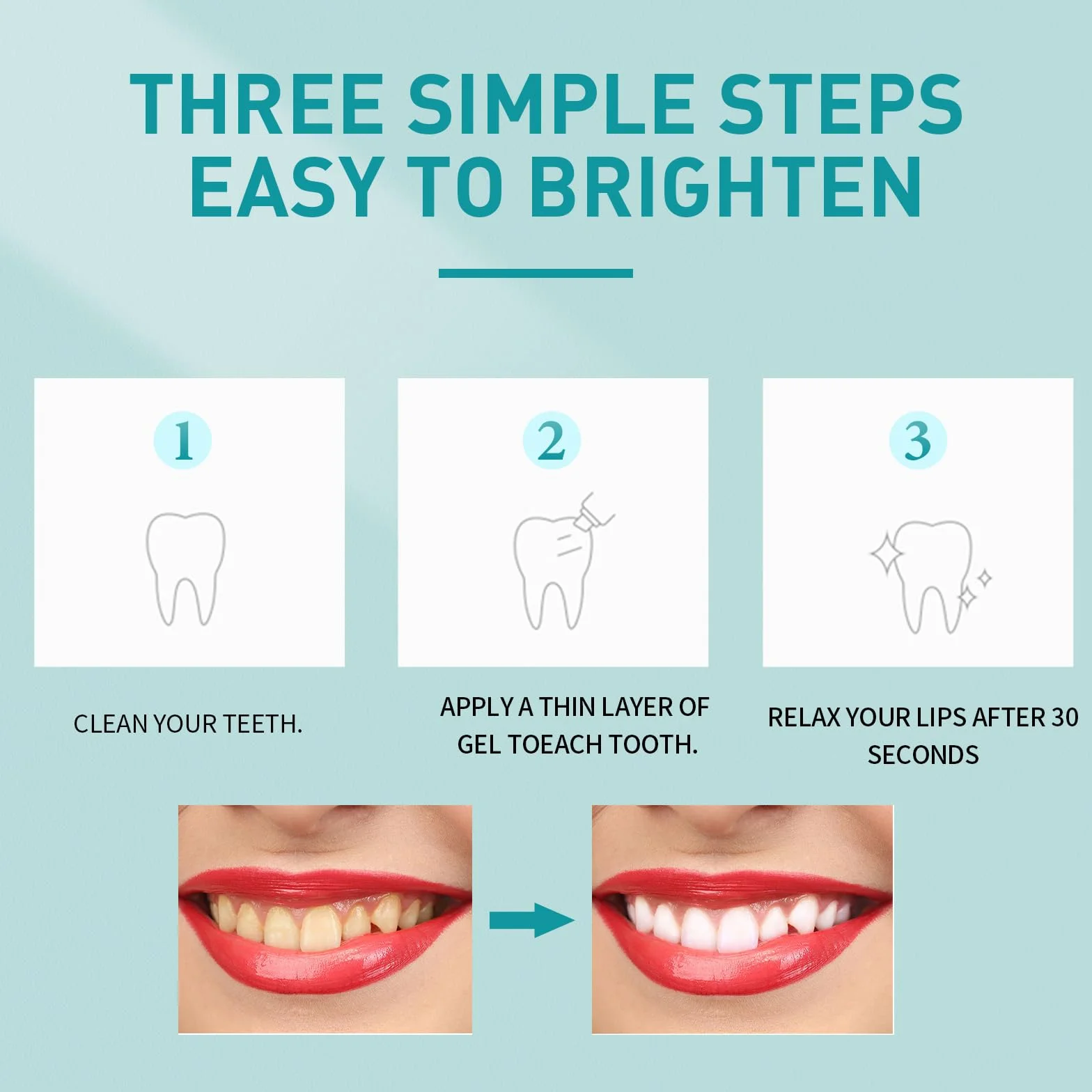 Vernice Sbiancante per Denti, Gel Sbiancante, Smalto Bianco per Denti Sensibili
