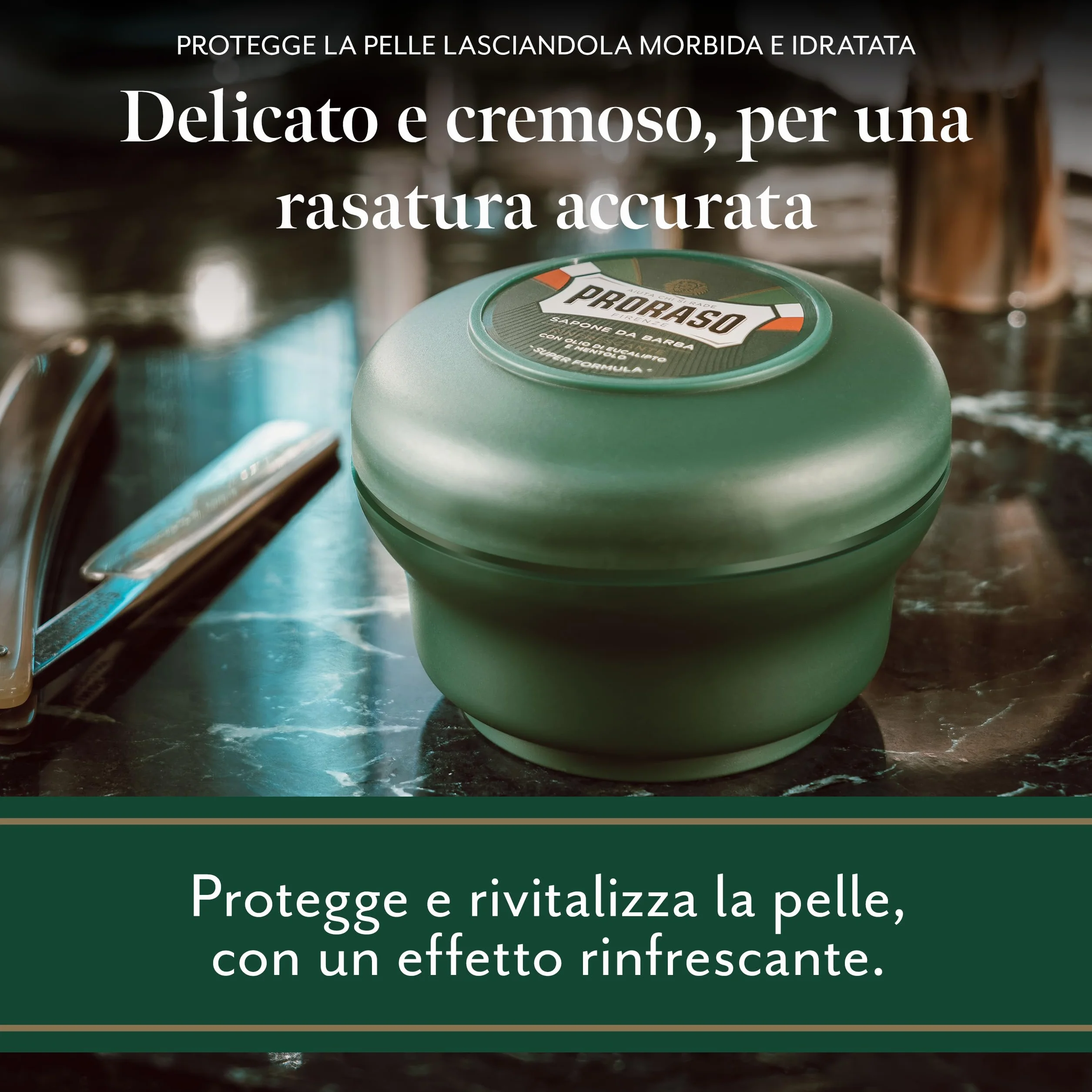 PRORASO SAPONE TUTTE LE BARBE RINFRESCANTE CIOTOLA VERDE 150ML