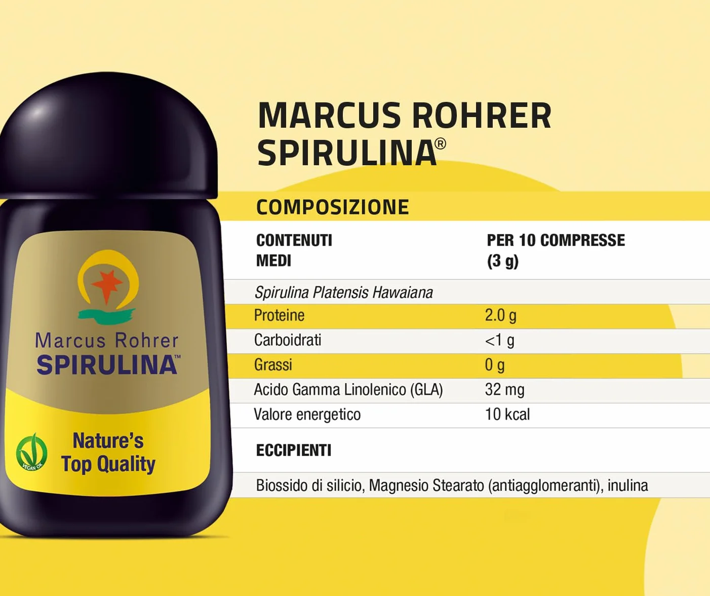 MARCUS ROHRER SPIRULINA delle Hawaii 180 Compresse Integratore Alimentare Naturale
