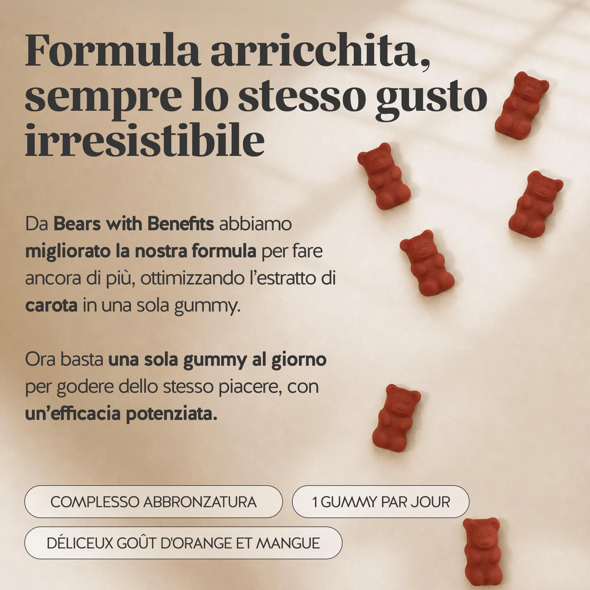 Golden Goddess Tan Vitamin Caramelle Gommose 30 pezzi - Complesso Abbronzante con Vitamina C, E, D, Betacarotene e Rame - Senza Zucchero, Vegano