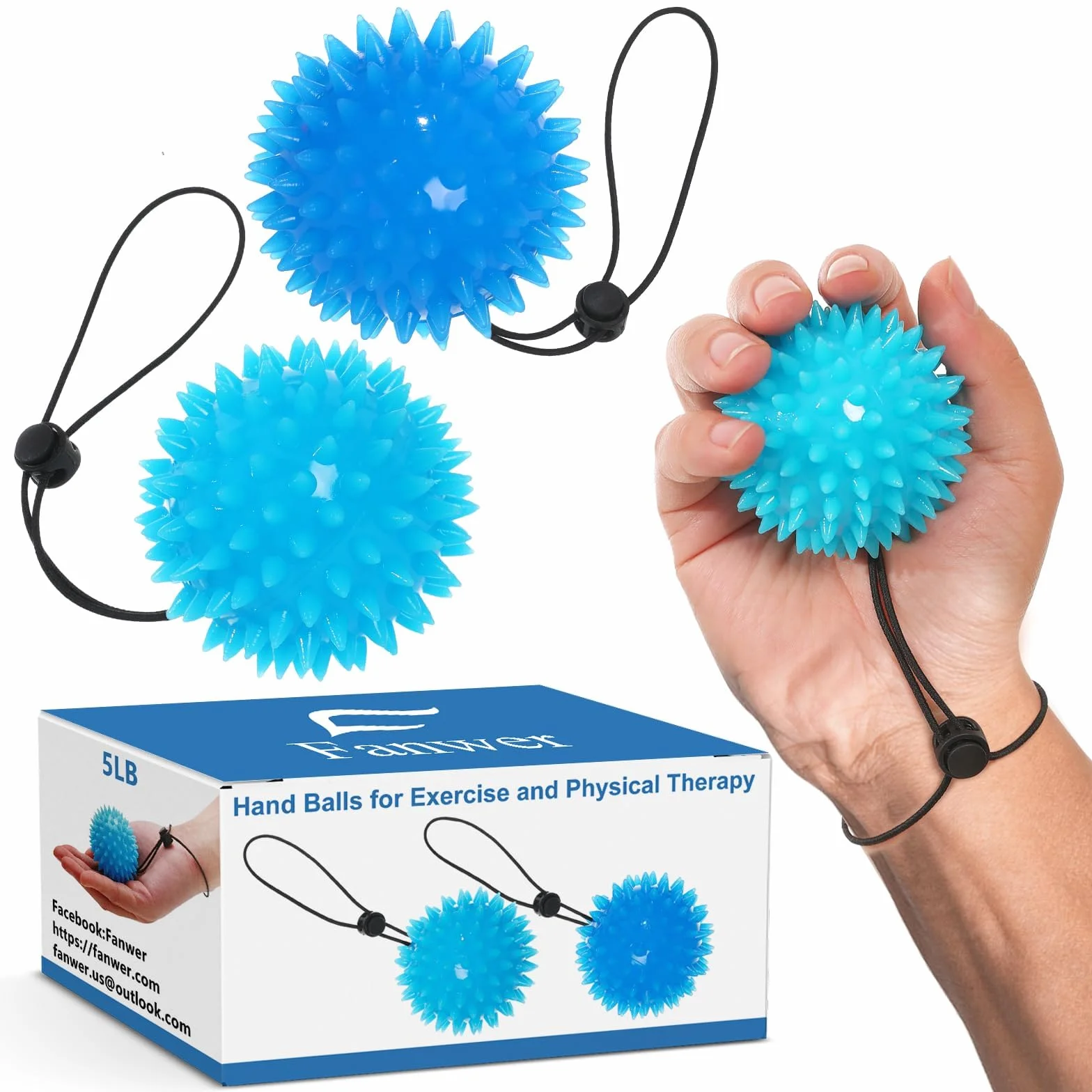 2PCS Pallina Antistress Mano Terapia - due gradi per Mano Massaggio, Riabilitazione Mano