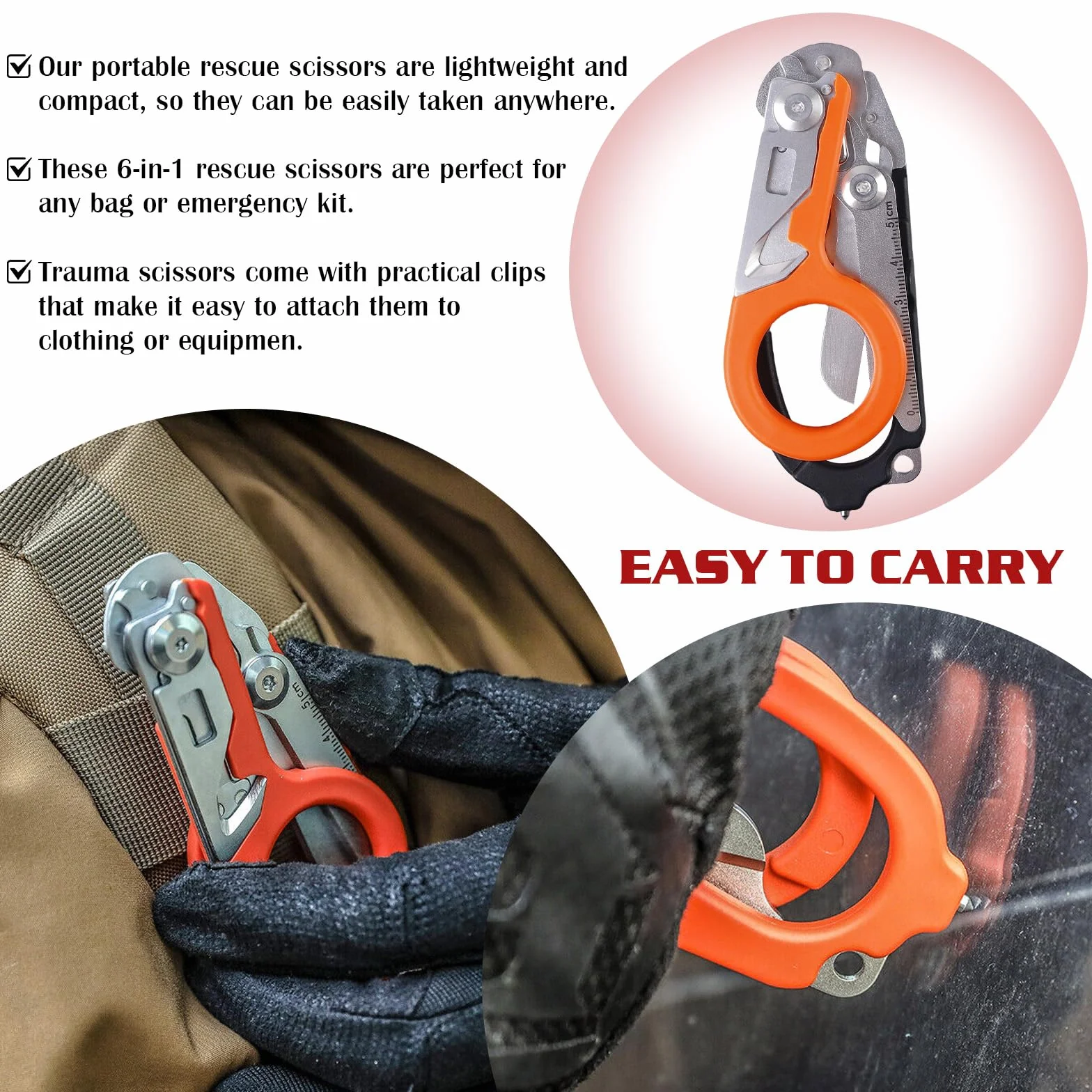 Forbici Emergenza Pieghevoli Multifunzione 6 In 1 Raptor Multitool Pinze Soccorso