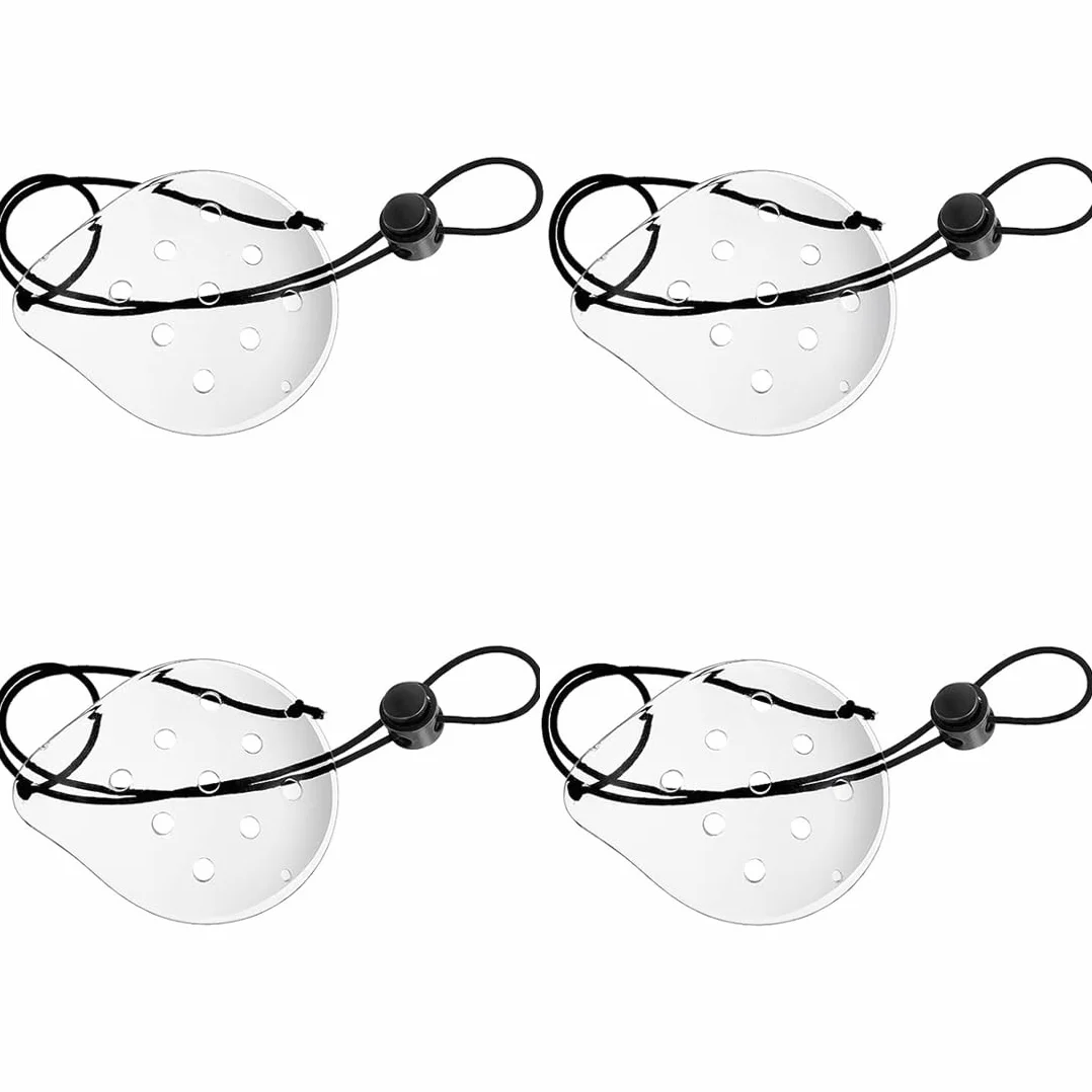 Maschera oculare trasparente porosa in plastica con retrattile traspirante 4 pezzi