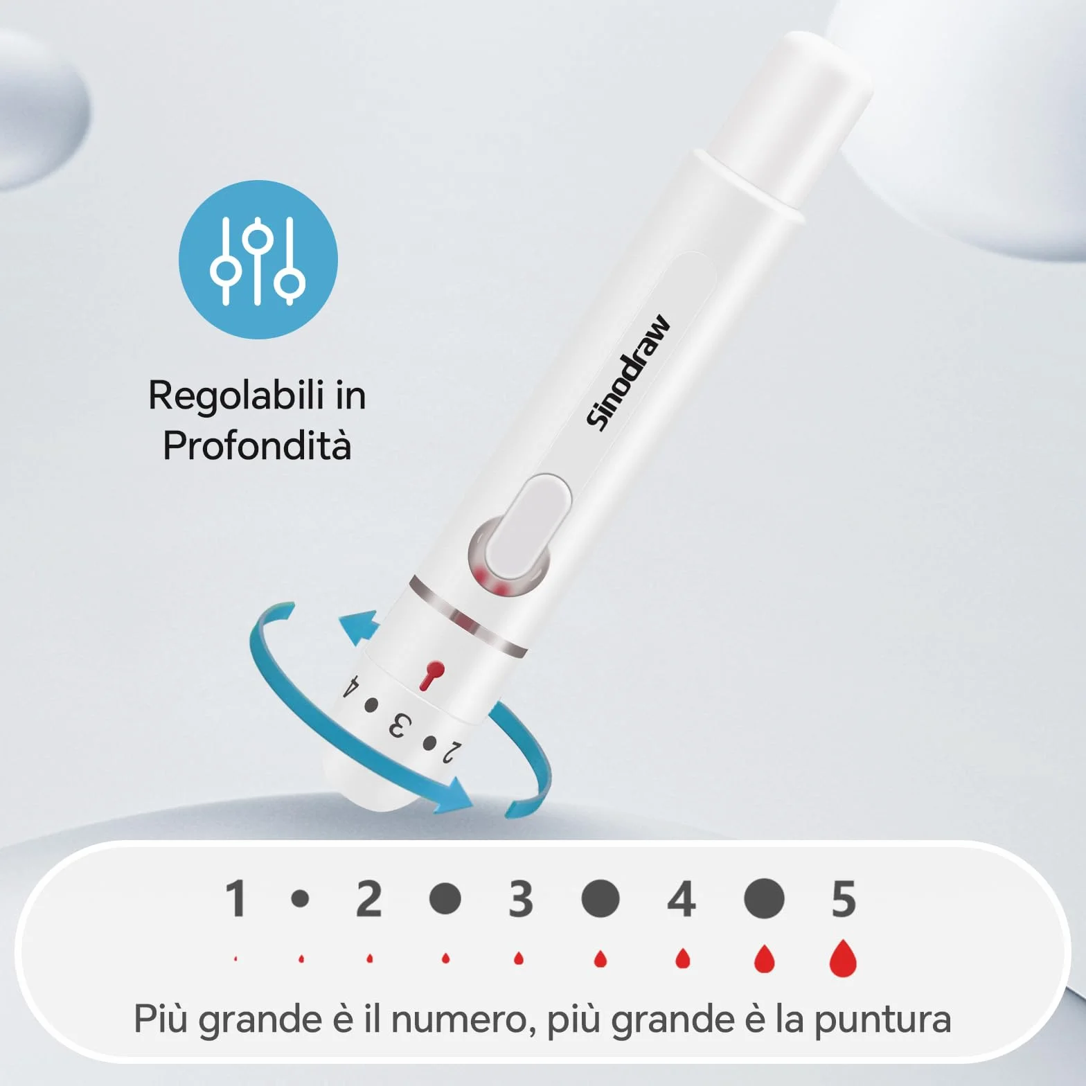 Sinocare Safa AQ Voice Misuratore Glicemia Glucometro, 25 Strisce e 25 Lancette