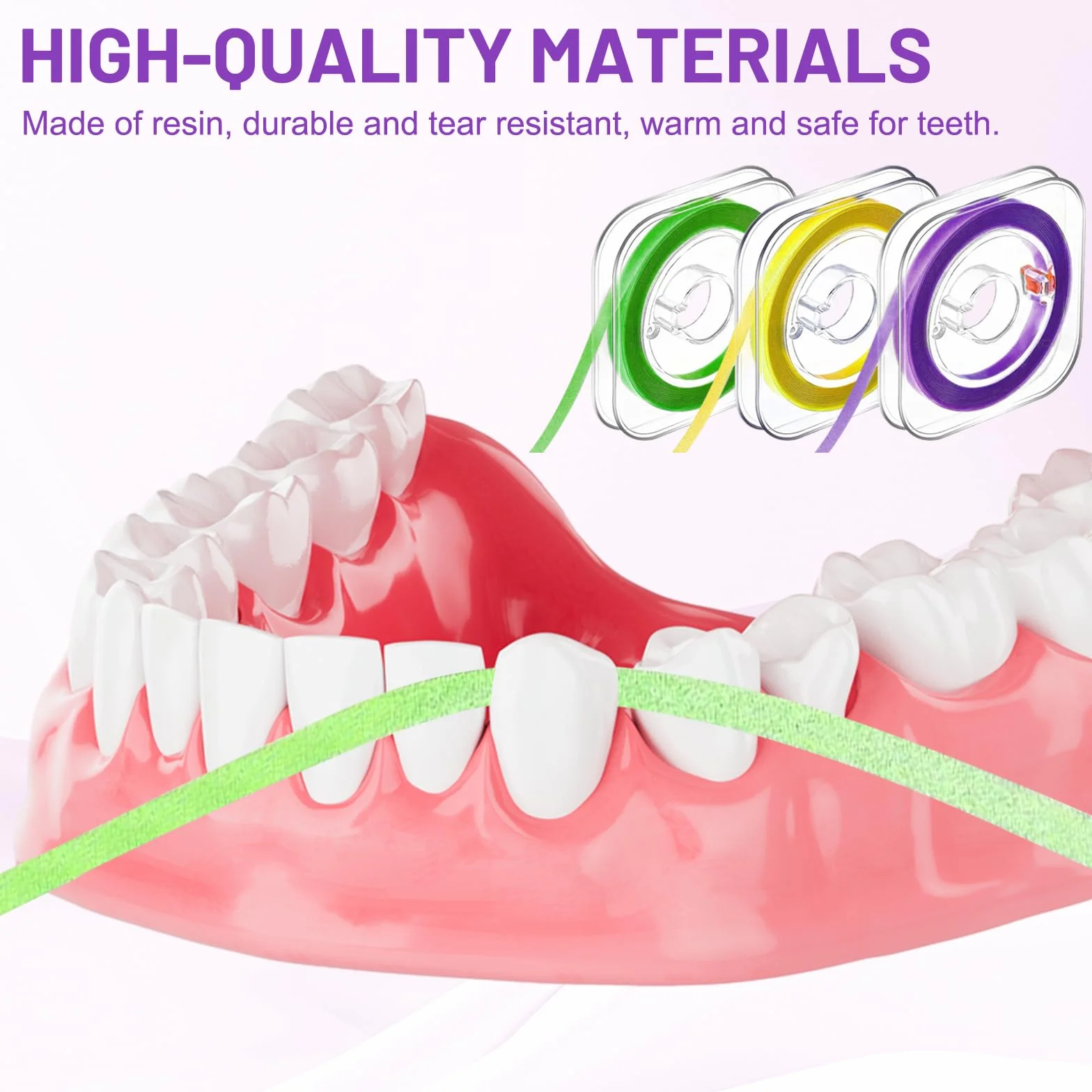 3 strisce di lucidatura dentale, carta di vetro dentale per spazi interdentali (20μm, 30μm, 50μm), strisce abrasive per la rimozione di placca e tartaro (4 mm x 6 m)