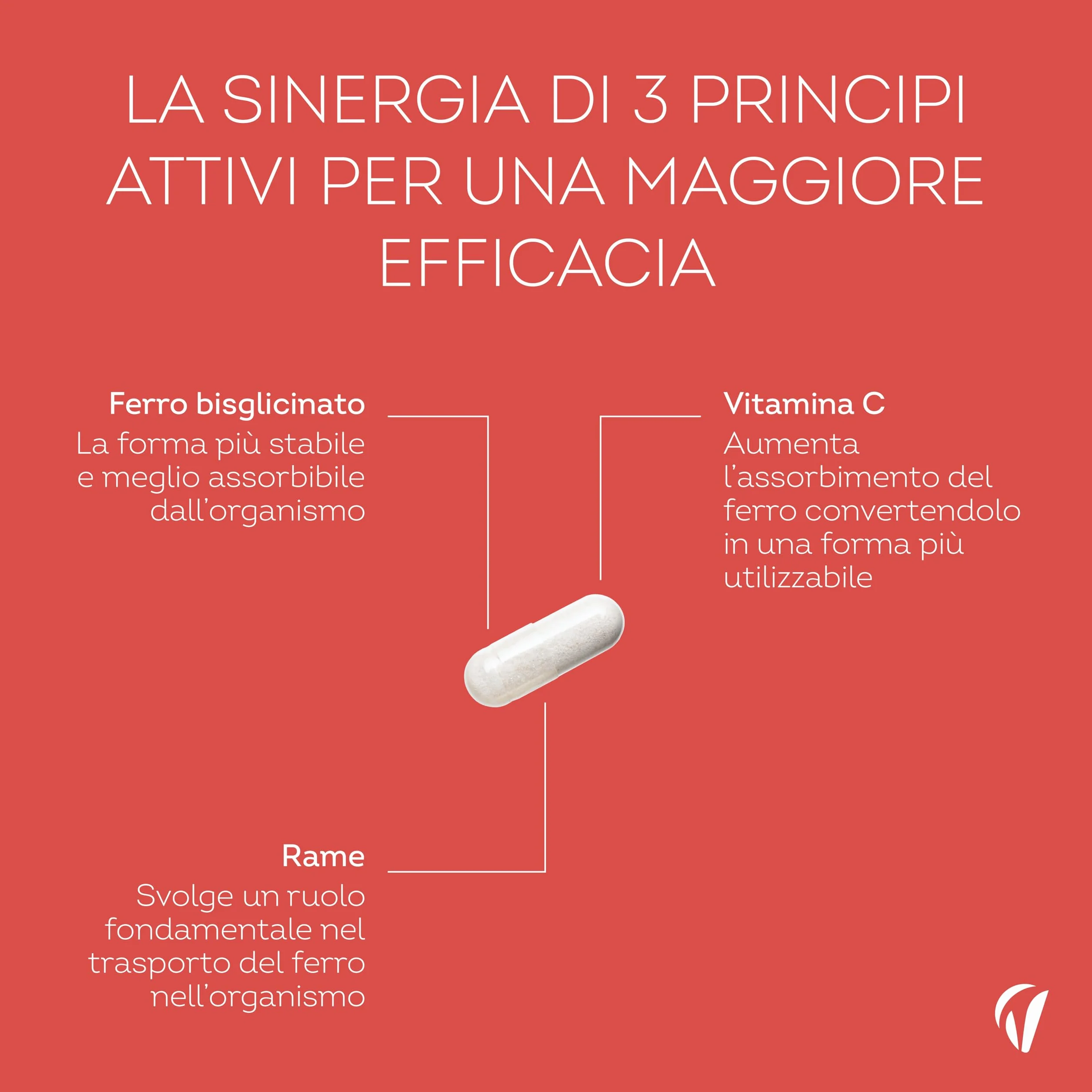 Ferro con Vitamina C - Alta Biodisponibilità (Ferro Bisglicinato Chelato) - Per Energia e Sistema Immunitario - Vegano, Senza Additivi - 180 Capsule - Vitavea
