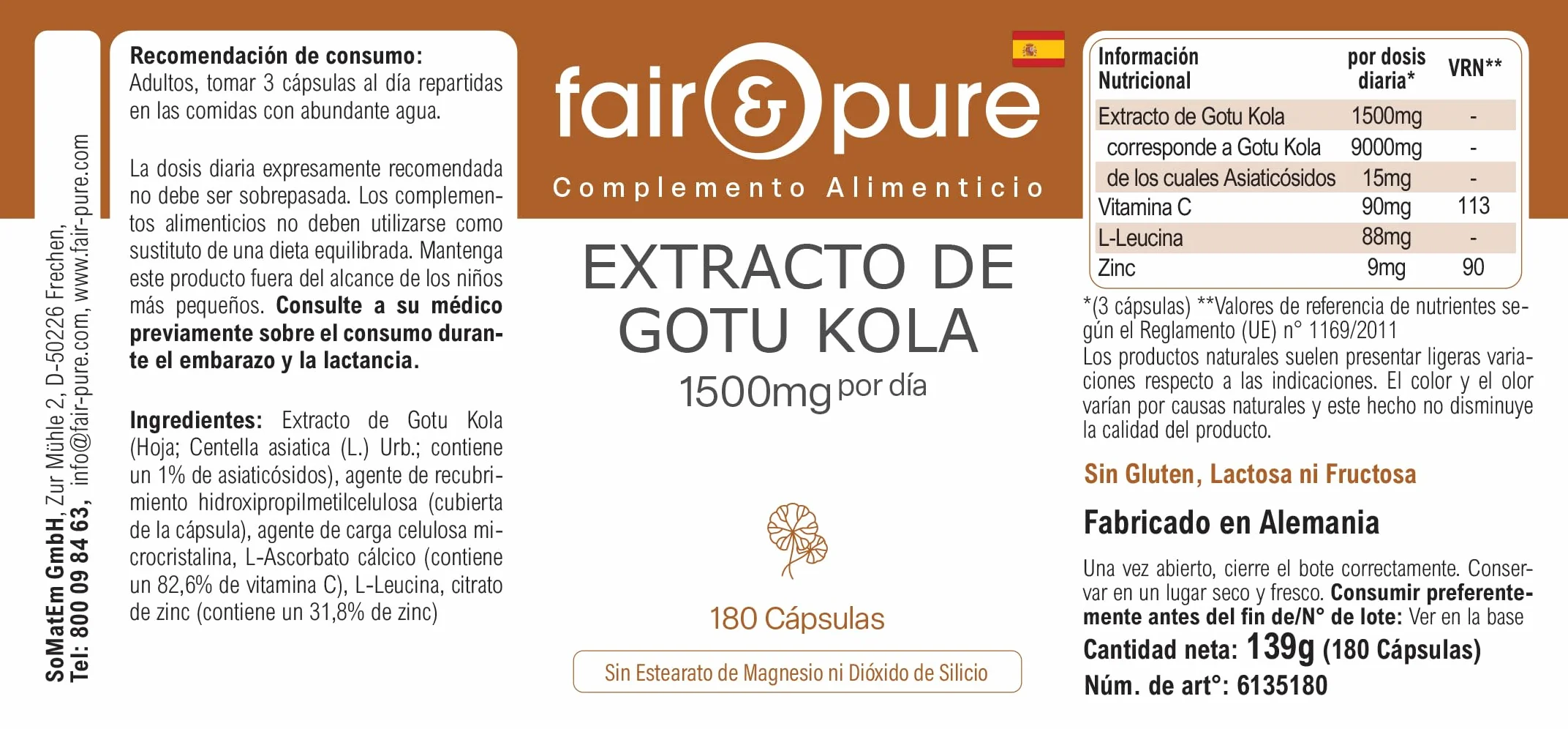 Estratto di Centella asiatica 1500mg 180 capsule con vitamina C e zinco vegano altamente dosato