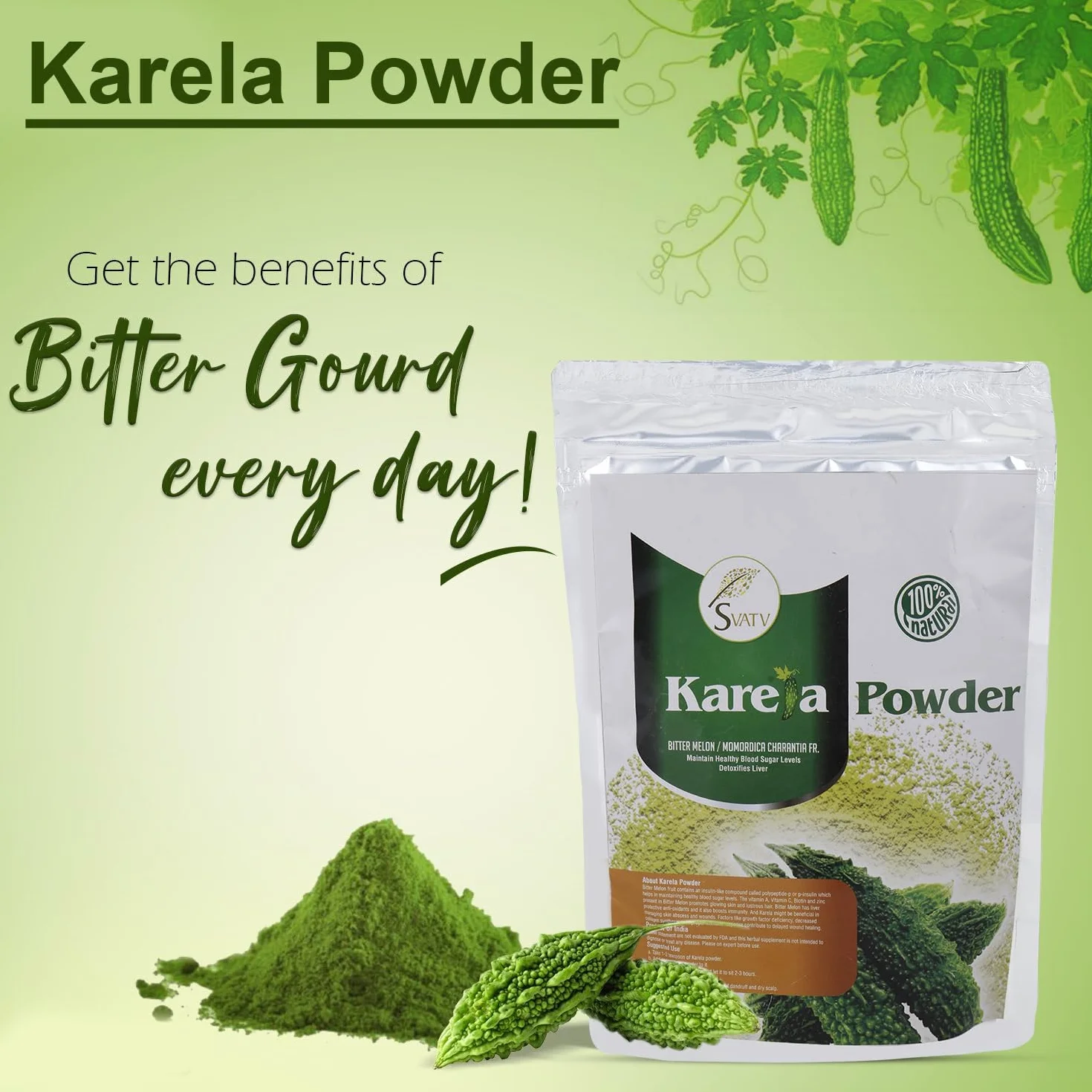 Karela Powder (melone amaro) 227g Antiossidanti Senza glutine