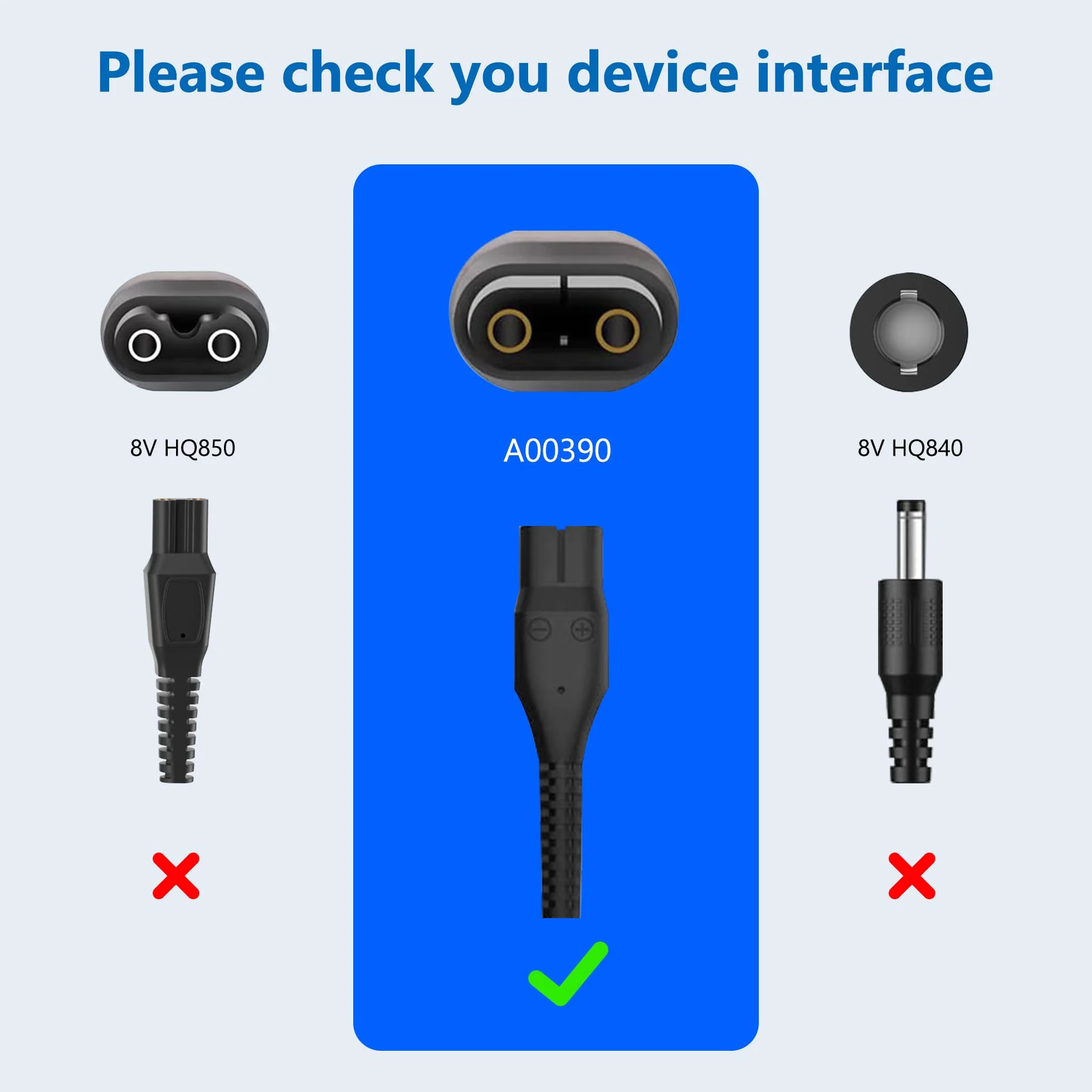 Xahpower Caricatore per Philips Oneblade QP2520, 4.3V Alimentatore per BT3206 MG3740 MG3730 MG3710 MG5720 MG5730 QP2620 Modello A00390