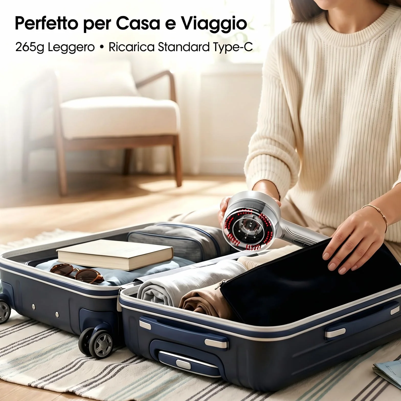 Pettine Massaggiante Elettrico per Cuoio Capelluto, IPX7 Impermeabile, Ricaricabile, 3 Modalità