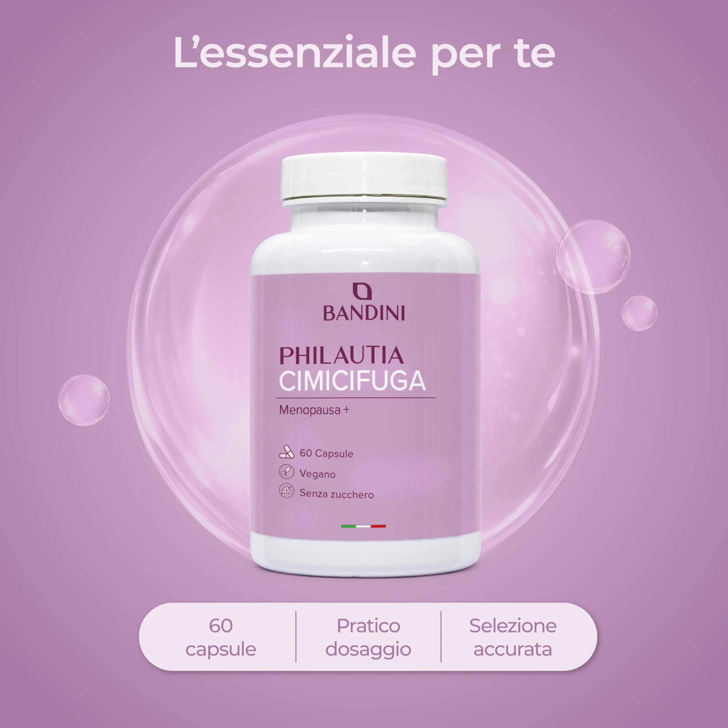 Bandini Complesso Naturale Cimicifuga Trifoglio Rosso Salvia 60 Capsule 200mg Trifoglio 100mg Salvia 80mg Cimicifuga