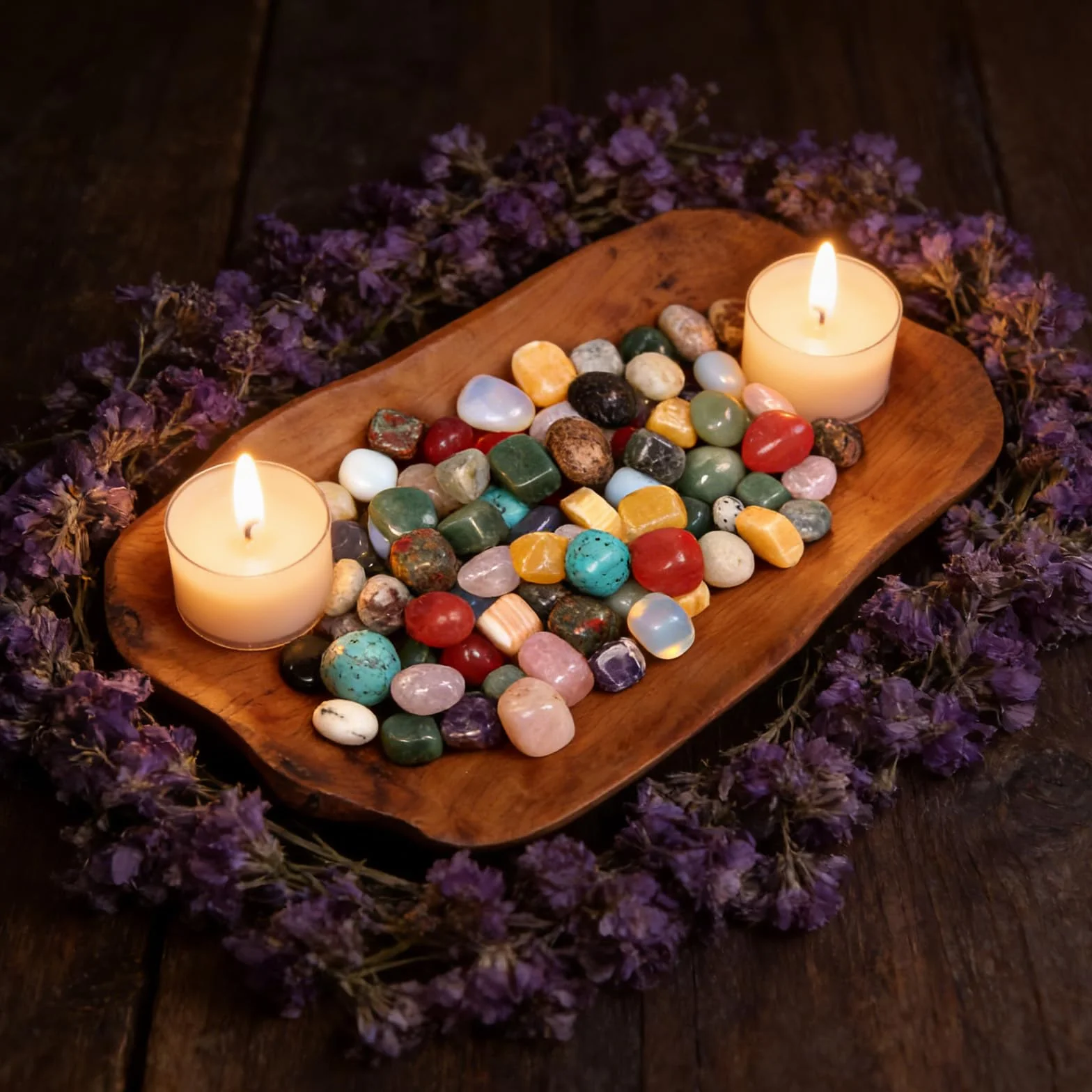 Pietre burattate miste colori caldi 1600g 2-3cm kryształy naturalne Reiki Wicca