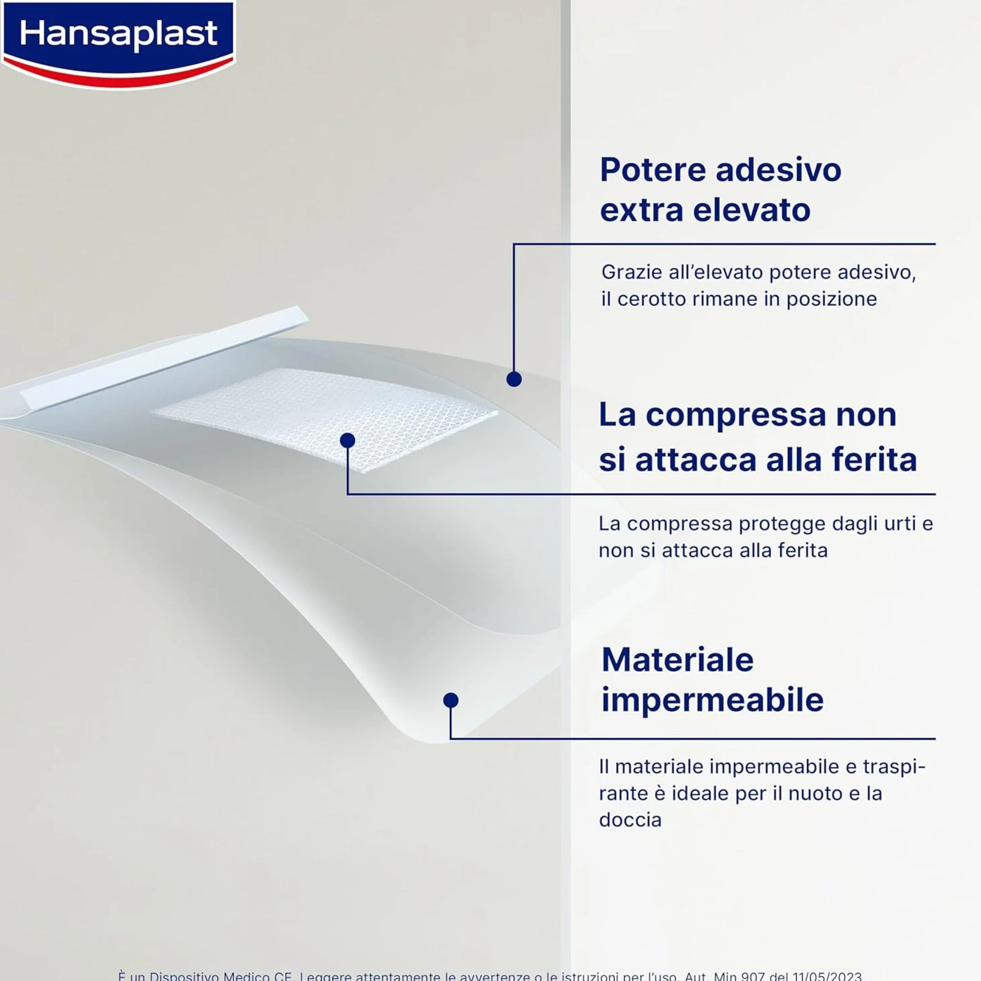 Hansaplast Cerotti AQUA PROTECT 20 pezzi 2 formati assortiti