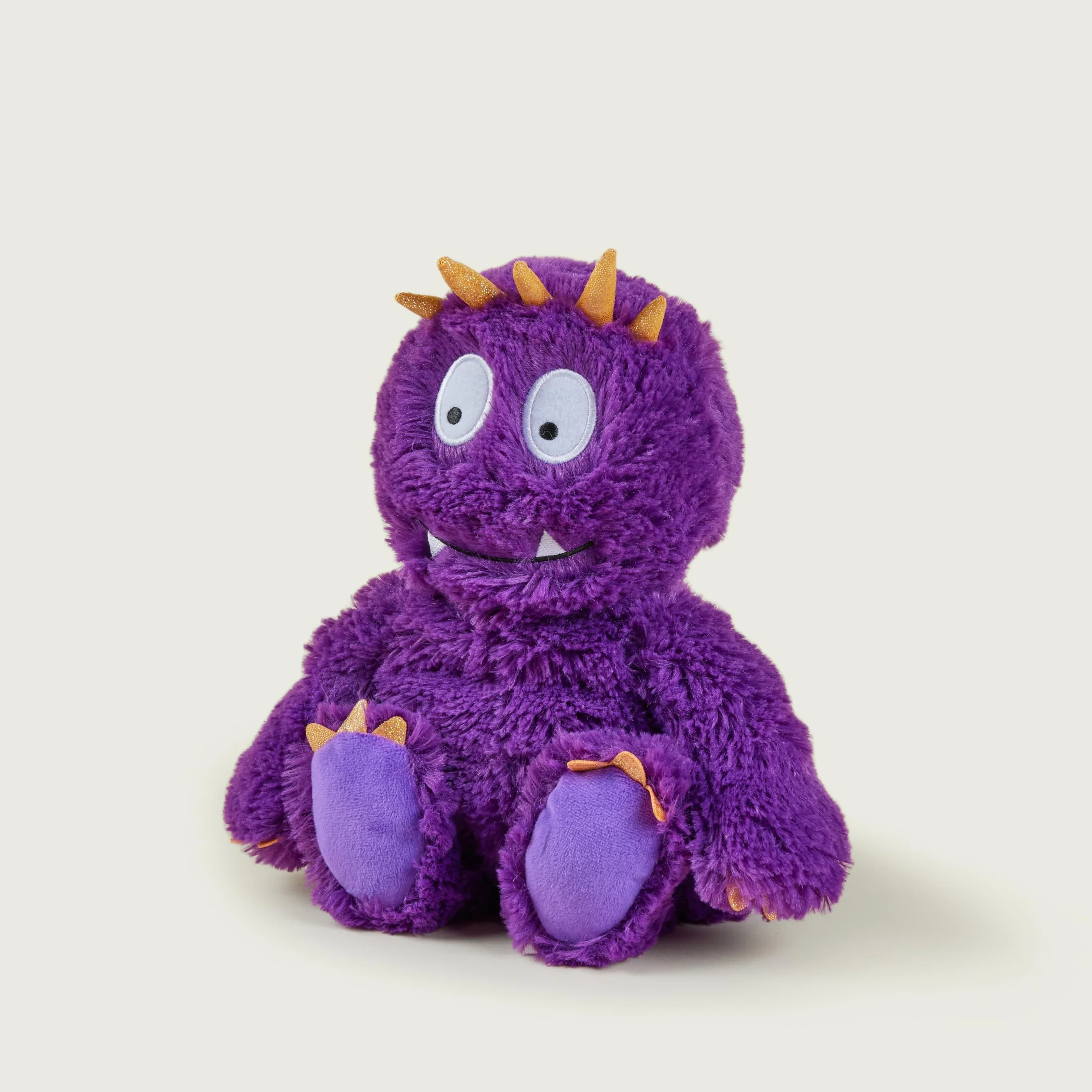 Warmies Peluche Mostro Viola Brillante, Pesato Utilizzabile nel Microonde con Profumo di Lavanda Francese, Borsa di Grano Caldo o Freddo per un fresco relax e un caldo sollievo