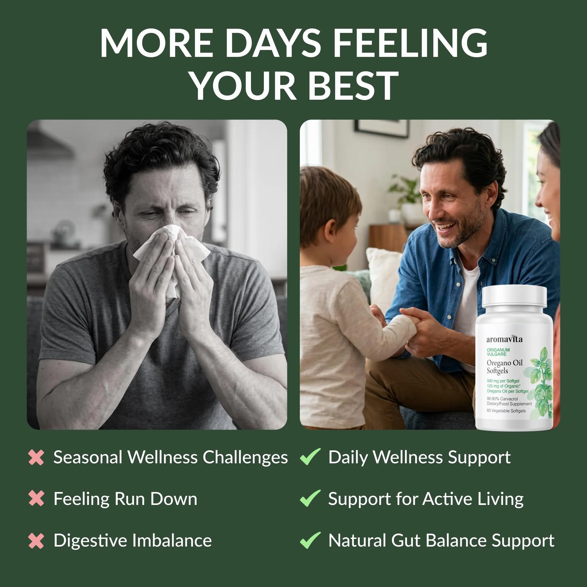 Capsule di Olio di Origano 86-90% Carvacrolo 108 mg Integratore Digestivo Antiossidante Naturale Vegano 60 Capsule