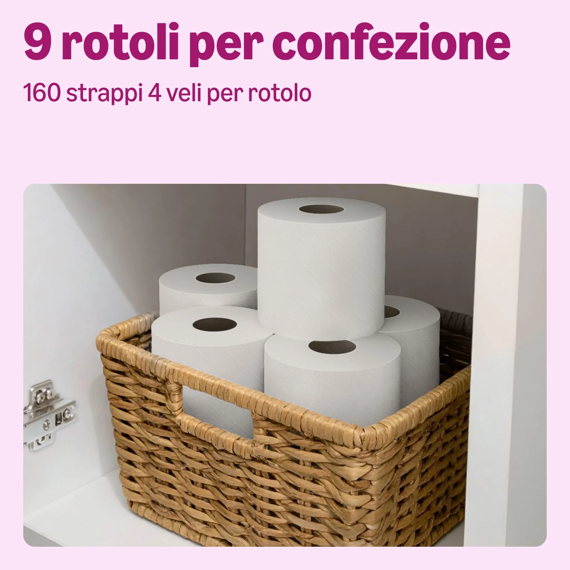 Carta Igienica Ultra Morbida 4 Veli 9 Rotoli 160 Strappi Certificata FSC by Amazon