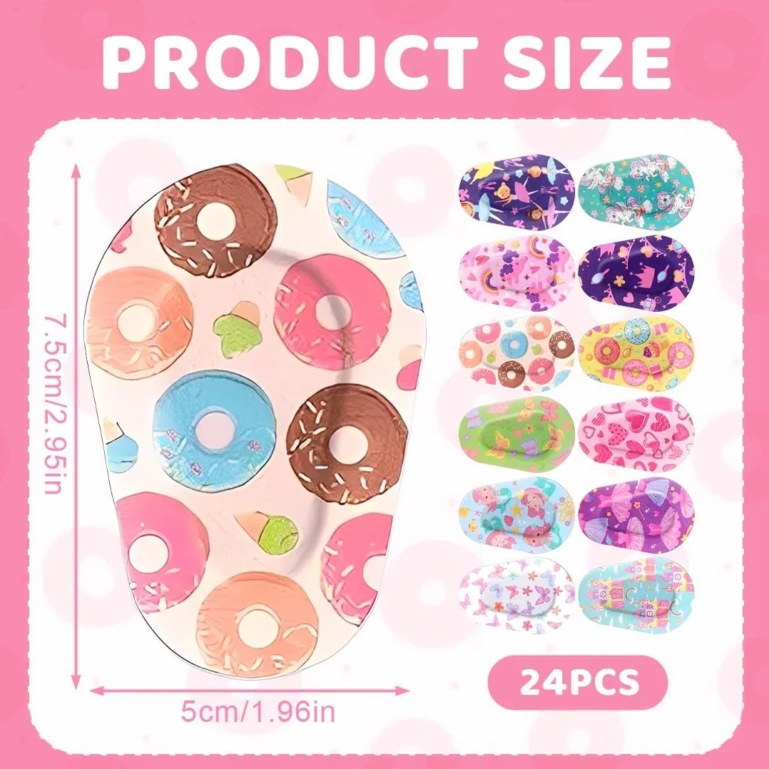 Bende Oculari per Bambini 24 Pezzi Benda Occhio Pigro Adesiva in Cotone Blocca Luce (12 Stili/Coloré)