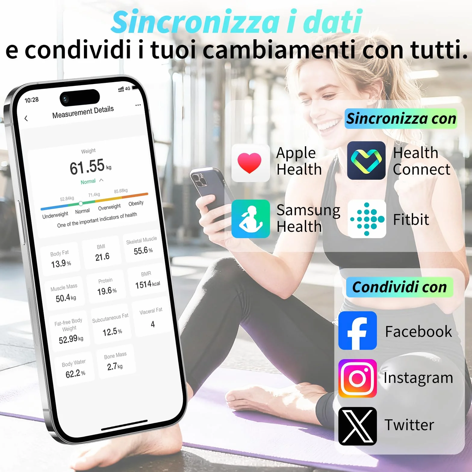 Arboleaf Bilancia Pesapersone Digitale Bluetooth con App, 14 Parametri, BMI, Grasso Corporeo, Massa Muscolare, Alta Precisione, Capacità 180 kg