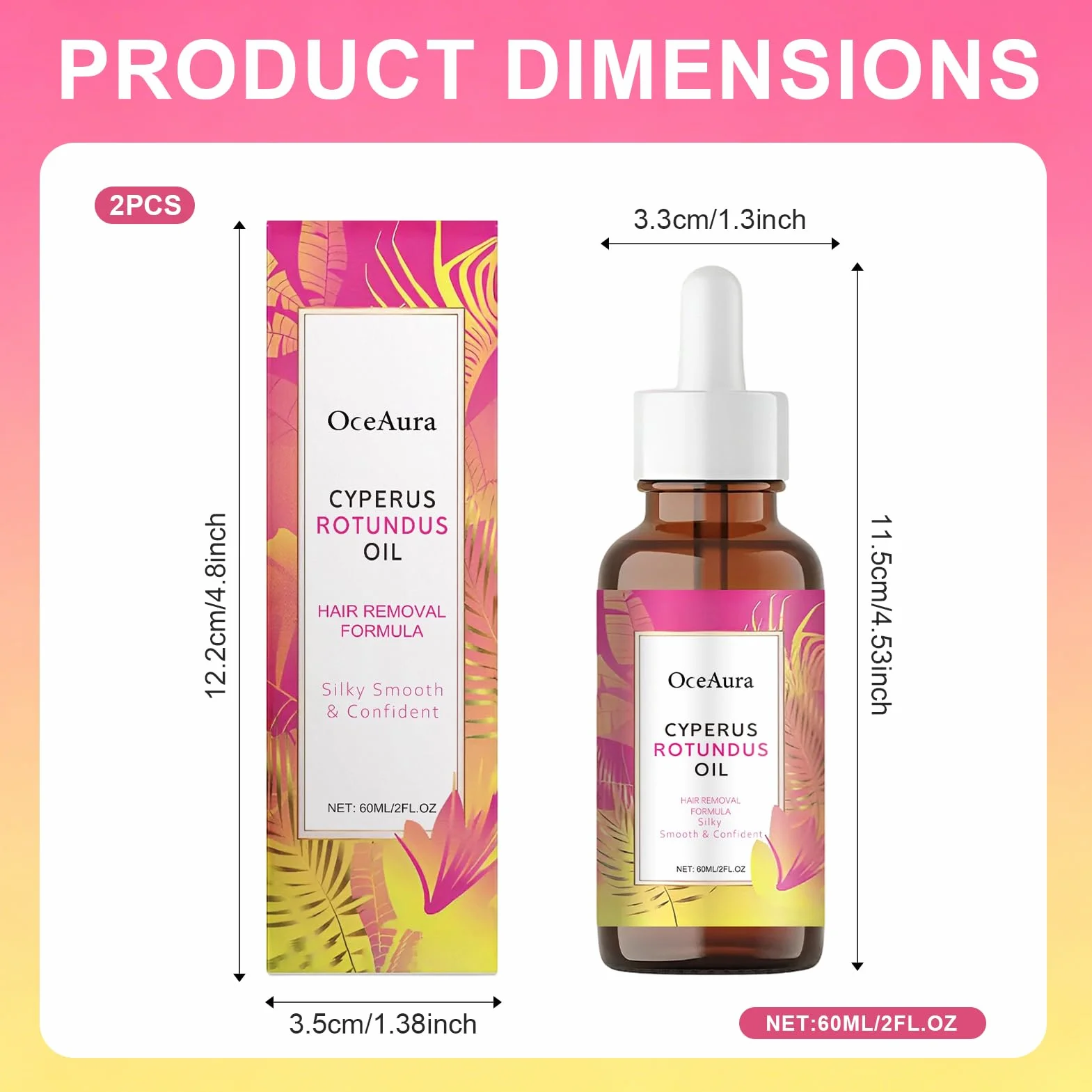 Cyperus Rotundus Oil 60ML Hair Removal, Riduce i pori e inibisce la crescita dei peli, Adatto a tutti i tipi di pelle (Rosa)
