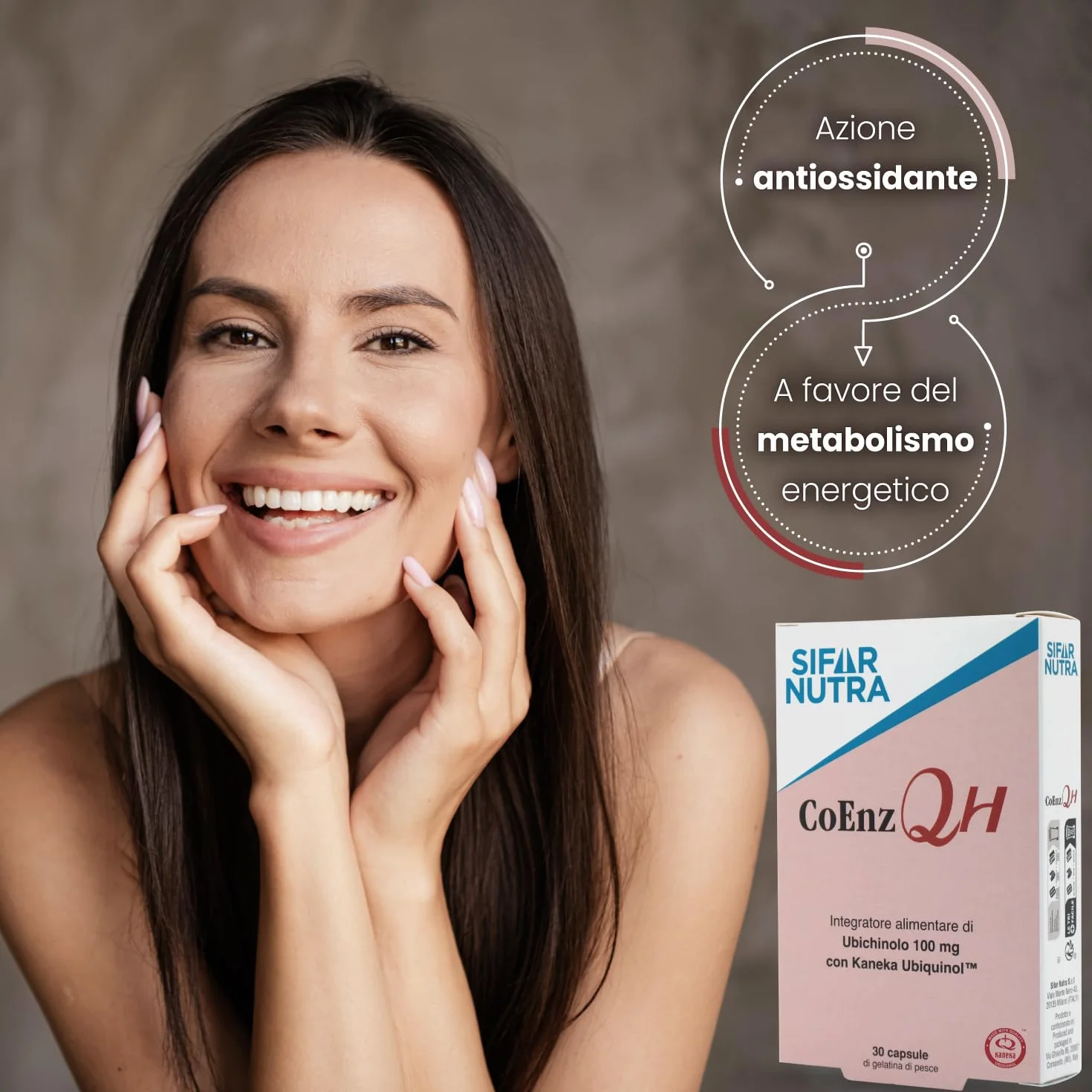 Sifar Nutra CoEnz QH | Kaneka QH | forma attiva di coenzima Q10 | UBICHINOLO 100mg | antiossidante e metabolismo energetico | 30 capsule