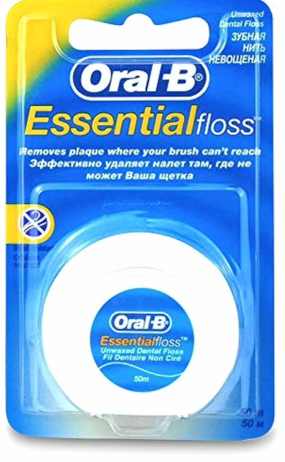 6 x Oral-B - Filo interdentale non cerato Essential Floss 50 mt.