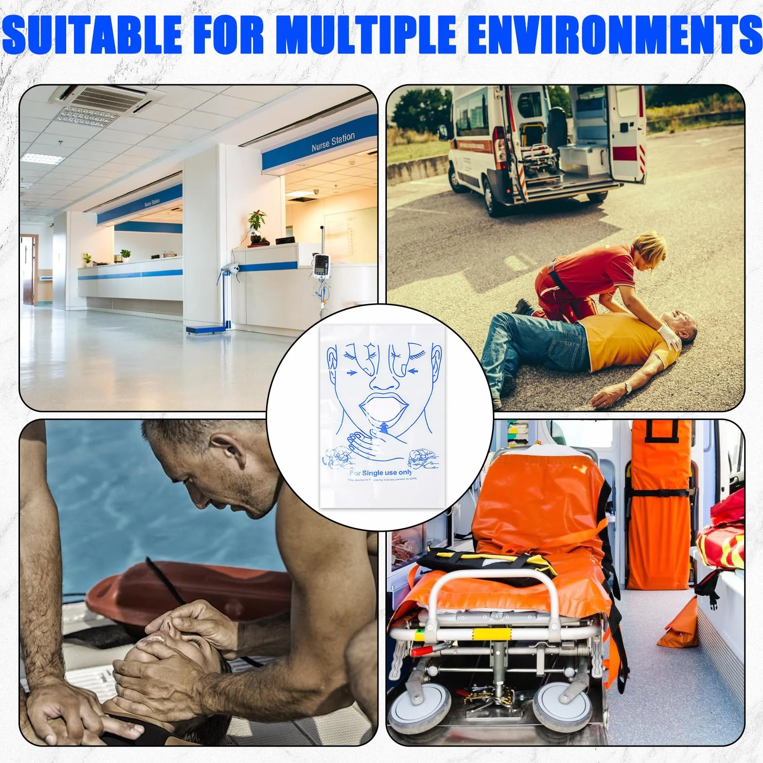 Mascherine per la protezione del viso CPR respiratore kit di emergenza in PVC