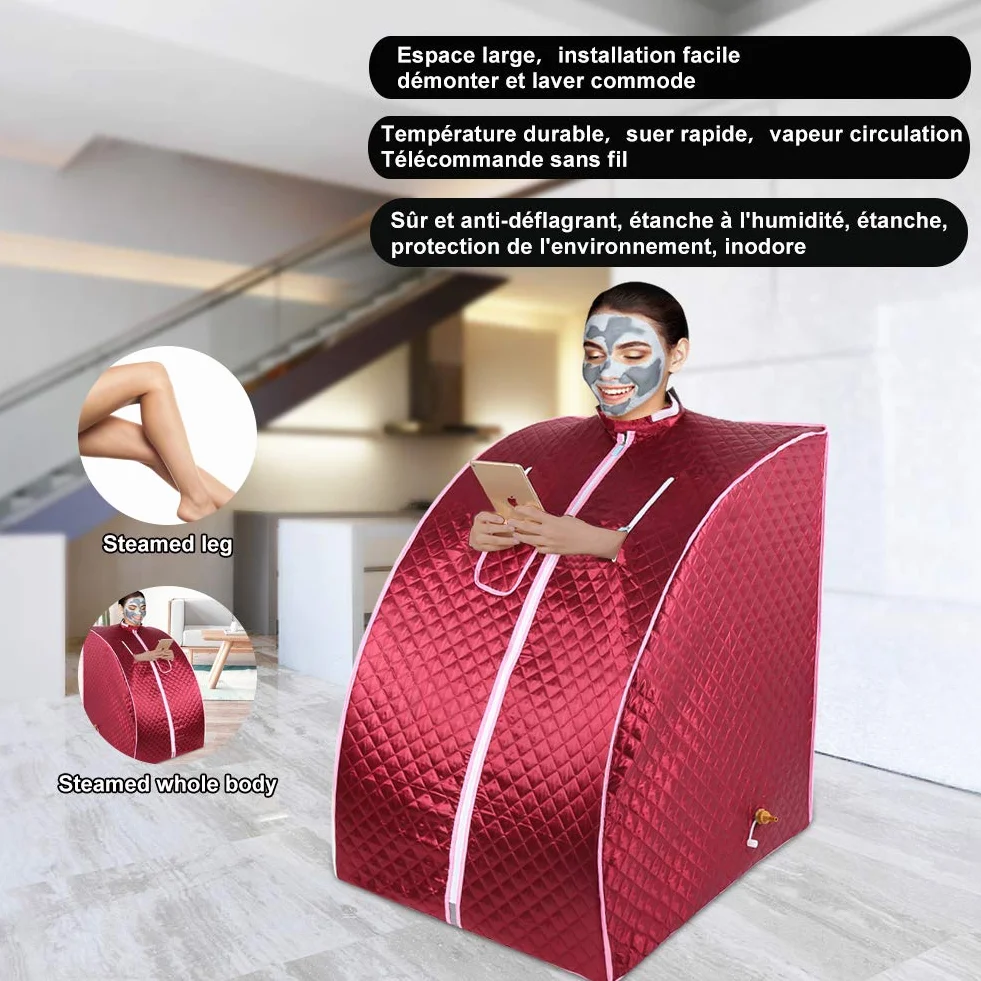 Sauna a vapore portatile Cabina Sauna domestica Mobile Sauna Spa Rosso