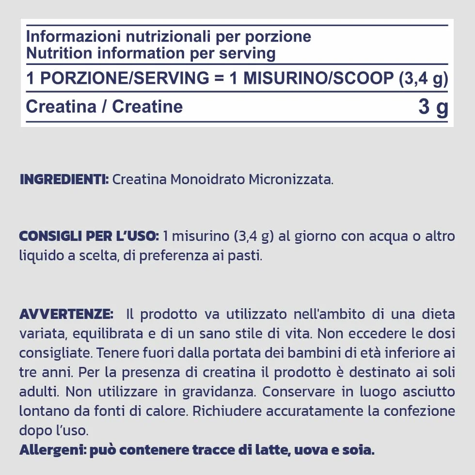 PROLABS – Creatina Monoidrata Creatine PURE Polvere 100% Pura Finissima, Creatina Monoidrato Supporta Forza e Performance Sport Alta Intensità - Integratore 100% Vegan anche Pre Workout, Neutro, 500g