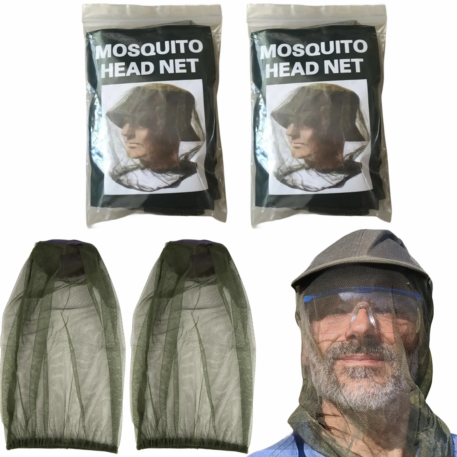 Rete per Insetti per la Testa Zanzariera Viso Cappello Antimalvagio Protezione Campeggio Pesca