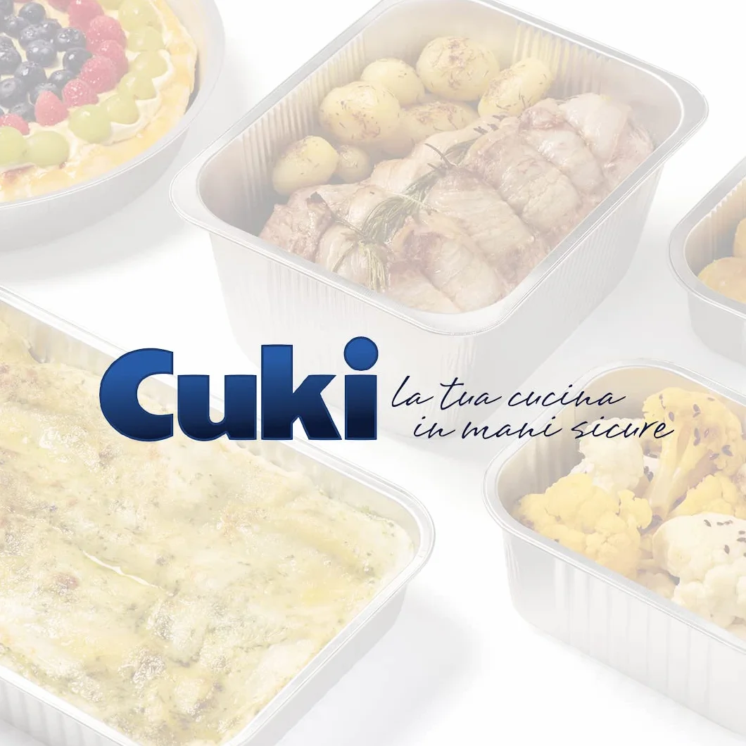 Cuki Vaschette Alluminio Con Coperchi - Ultra Forza - Con Manici - 6 Porzioni - Rettangolari [Rs99L] - 6 Confezioni Da 2 Pezzi