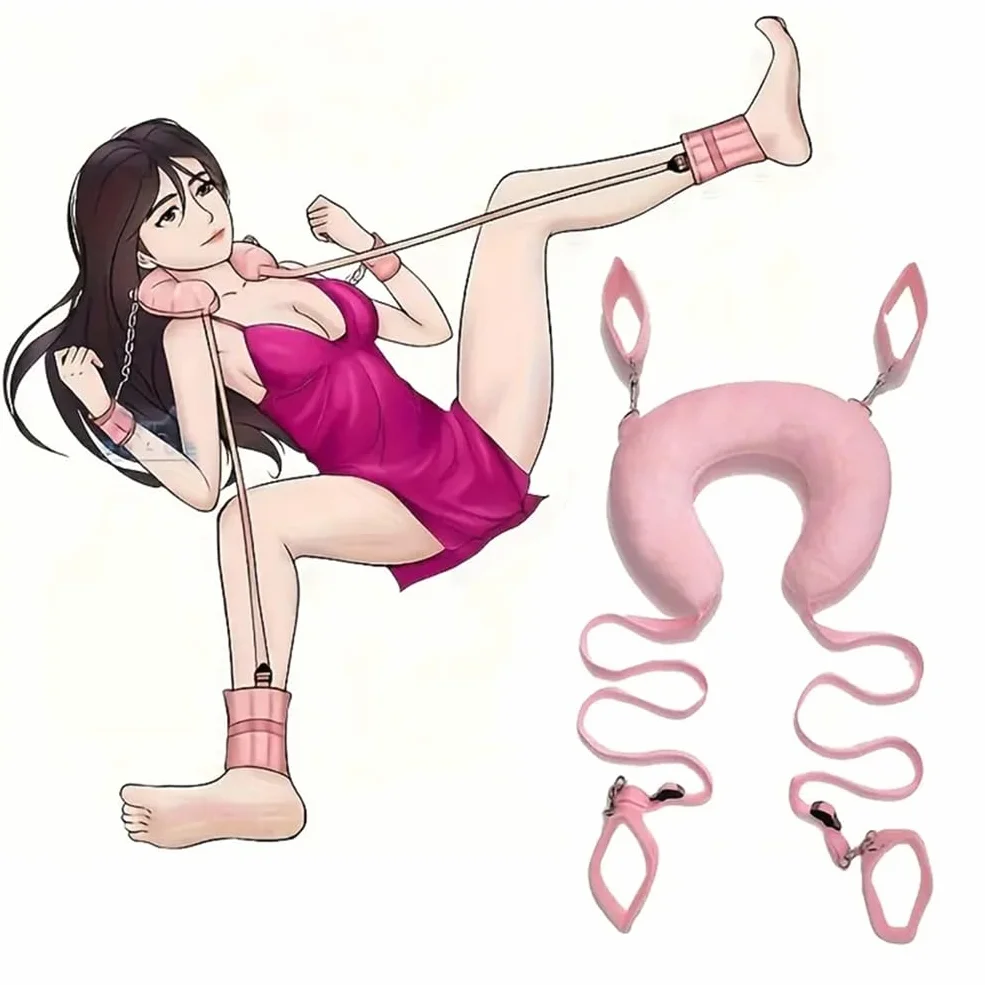 1 set di cuscini da letto regolabili in morbido peluche per separare le cinghie delle cosce, cinghie delle gambe regolabili a forma di U