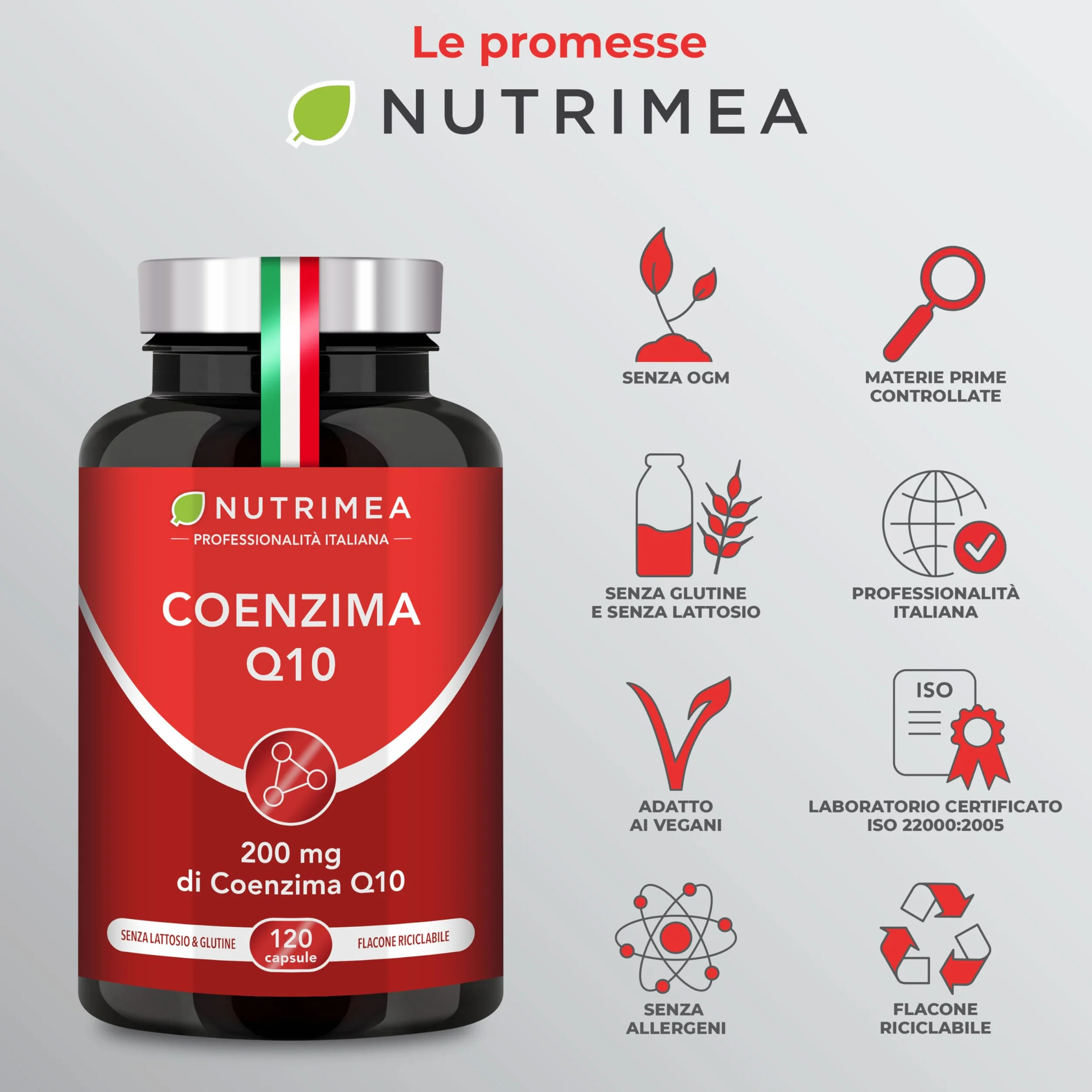 COENZIMA Q10 Ubichinolo 200 mg | Potente Integratore Naturale | Azione Anti-Età | Energia Cellulare | Massimo Assorbimento | 120 Capsule Vegane | Nutrimea