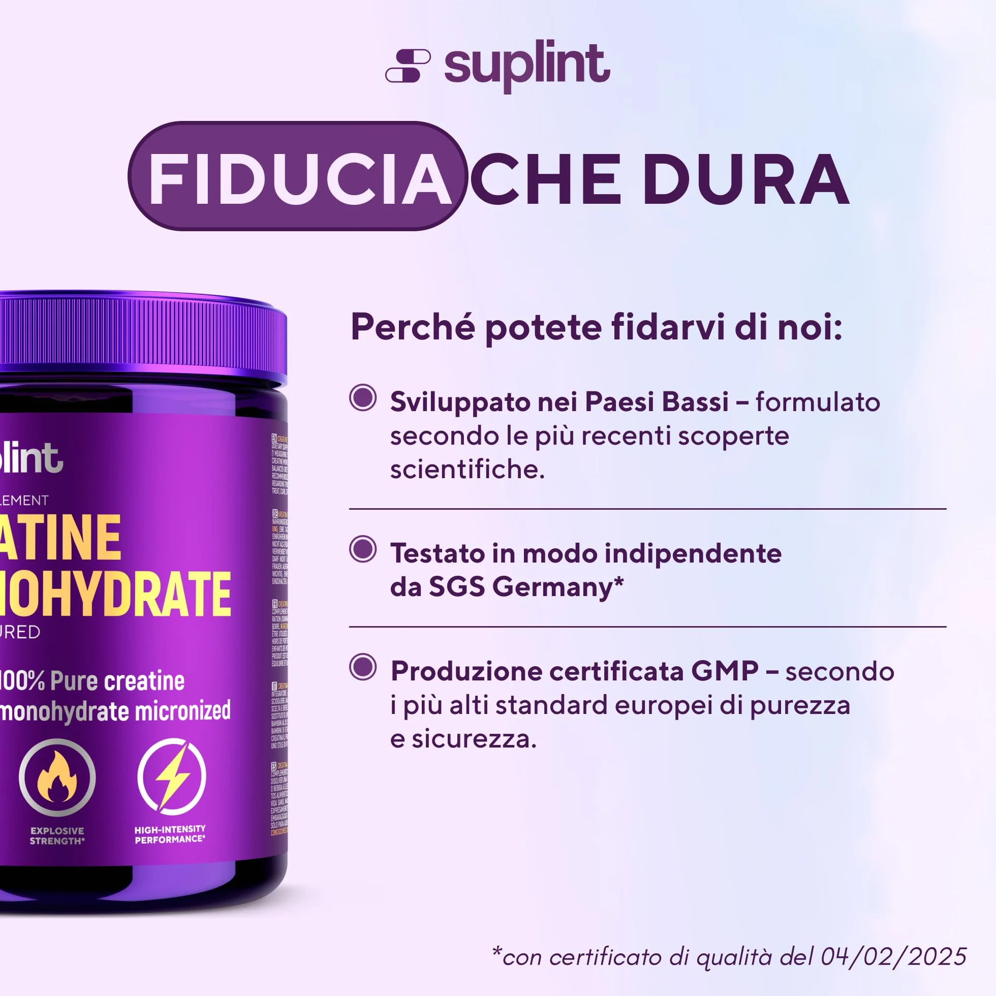 Polvere di Creatina Monoidrata 500 g – 147 Porzioni – 100 % Creatina Monoidrato Pura – Qualità Micronizzata – Vegano, Senza OGM – Integratore Sportivo per Forza, Muscoli & Recupero