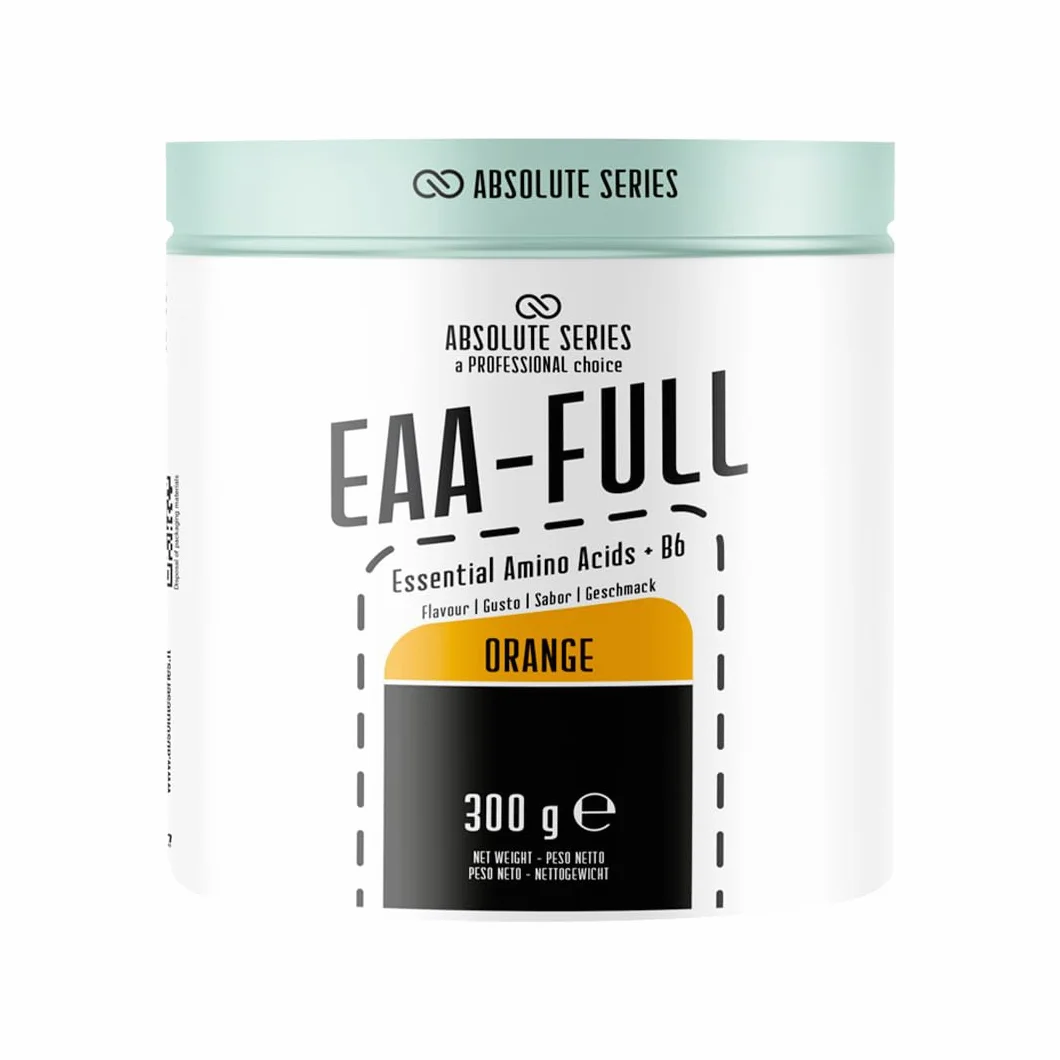 anderson Aminoacidi Essenziali – Arancia 3/8 bcaa ramificati + vitamina B6 – 300g, in polvere 0 zuccheri aggiunti, senza glutine, absolute series EAA-FULL – made in italy