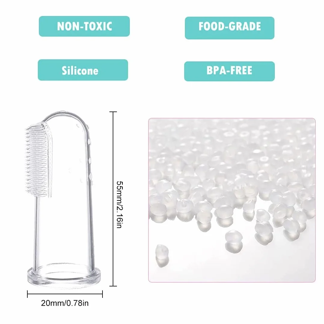 Spazzolino da denti per bambini Spazzolino da denti in silicone Kit per la cura del bambino Spazzolino per l'igiene orale 0-24 mesi Scatola di immagazzinaggio del nastro per la cura orale del bambino
