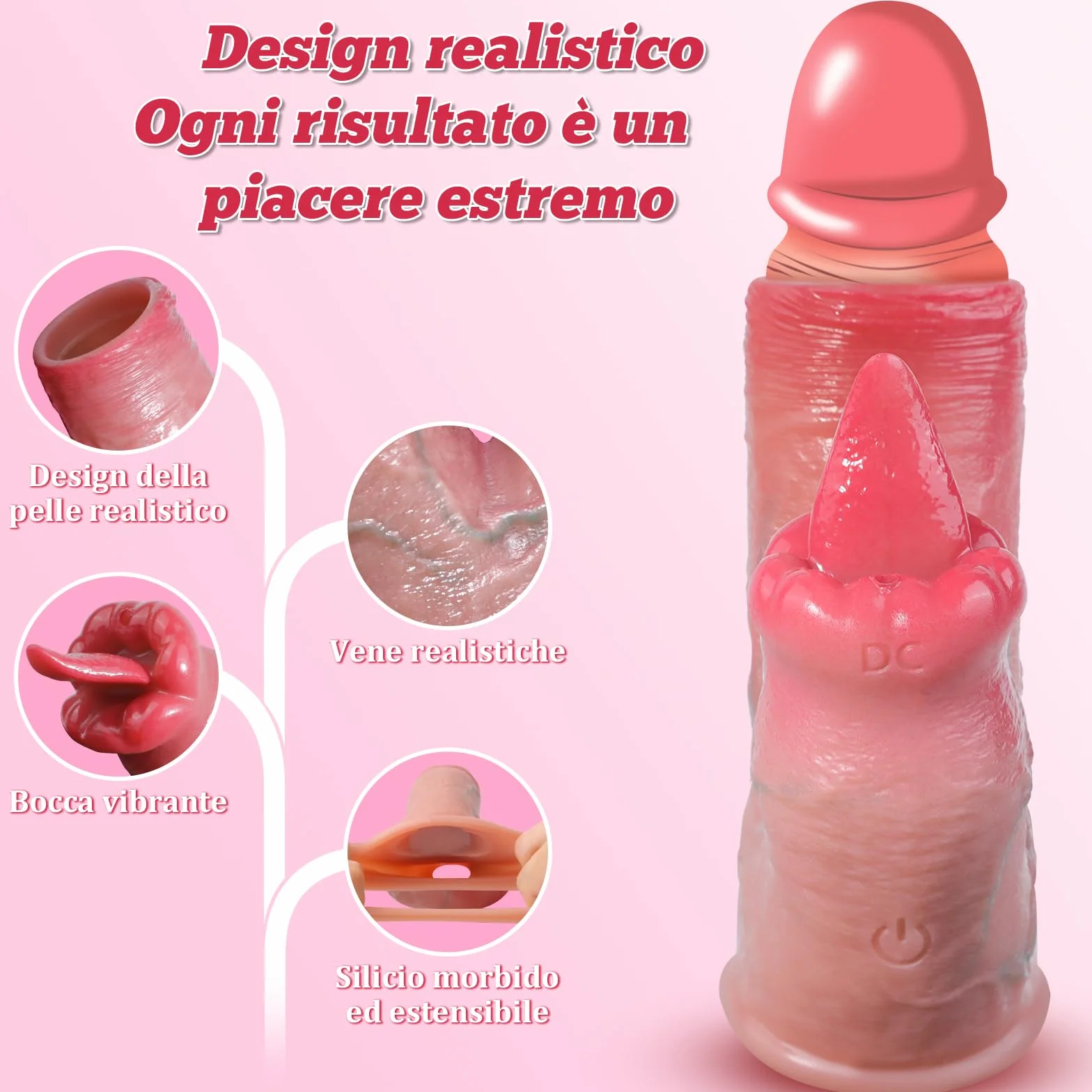 Anello Vibrante per Pene in Silicone con 10 Modalità di Vibrazione, Guaina Pene Realistico Riutilizzabile Sex Toys Uomo