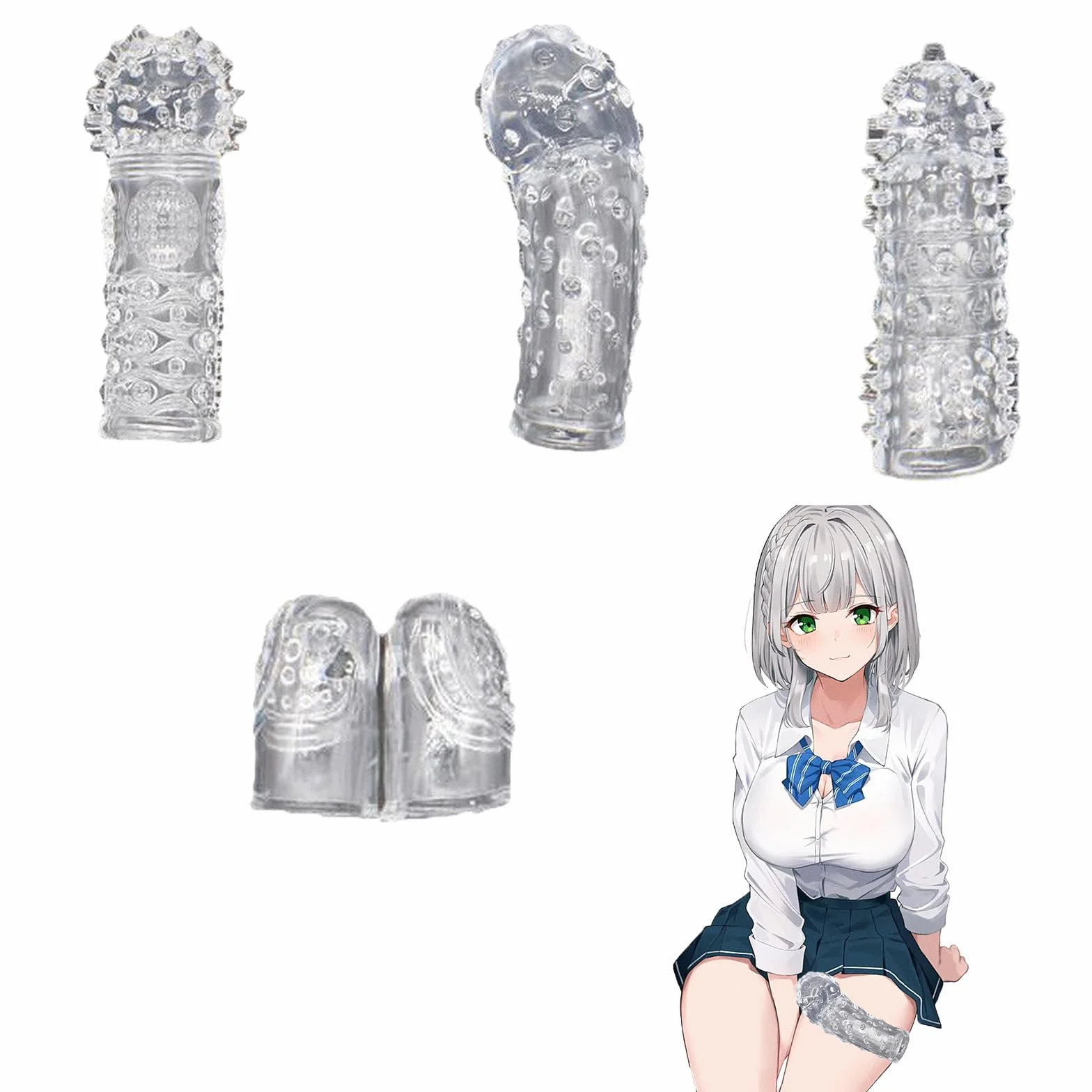 Manicotti per Dita Punto G 4 Pezzi, Manicotti per Massaggio alle Dita Giocattoli Sessuali, Copertura per Dita Impermeabile Sex Toys per Coppie, Trasparente