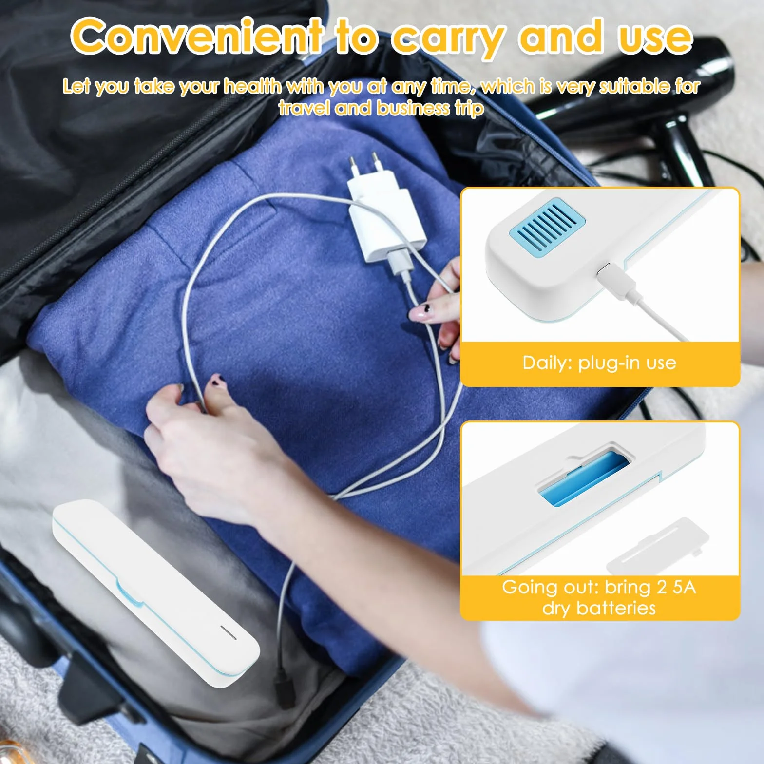 Portaspazzolino UV, disinfettante e sterilizzatore per famiglia/viaggi, regalo di compleanno per uomini