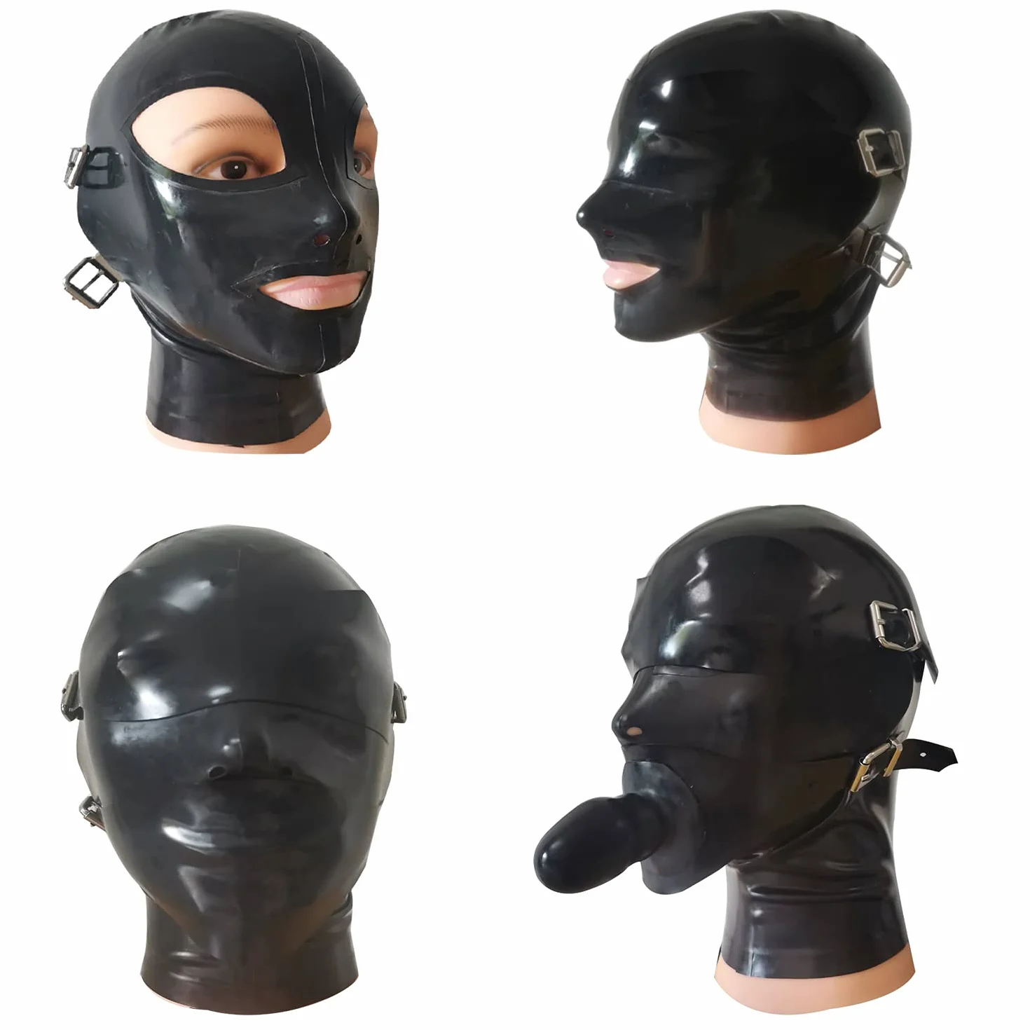 Maschera in Lattice 100% Gomma SM Fetish Bondage Gioco di Ruolo (M)