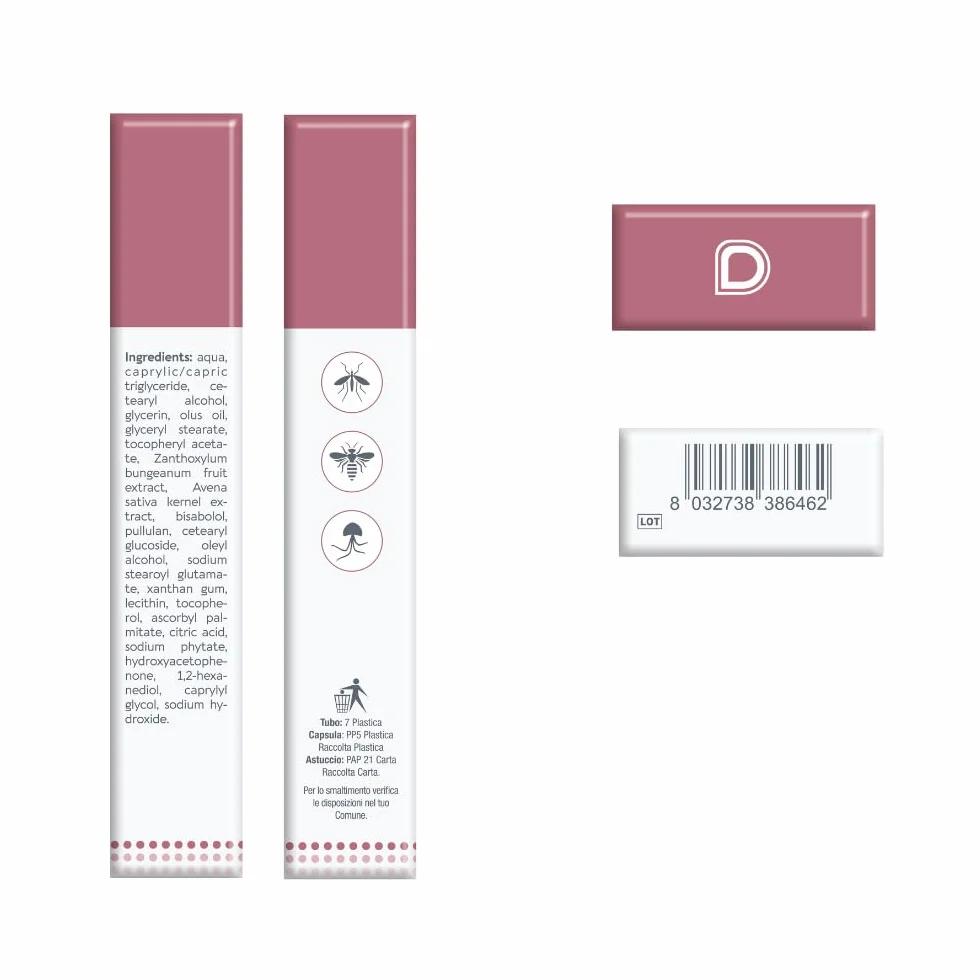 Dermovitamina Prurito Crema Dopopuntura – Lenitiva Immediata per Punture di Insetti –Antizanzara – Viso e Corpo – Per Tutta la Famiglia – Dopo puntura Zanzare Bambini – 15 ml