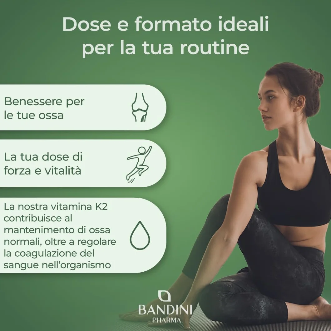 Bandini Vitamina K2 MK7 200µg 400 Compresse Alto Dosaggio Integratore Ossa Normali Vegan