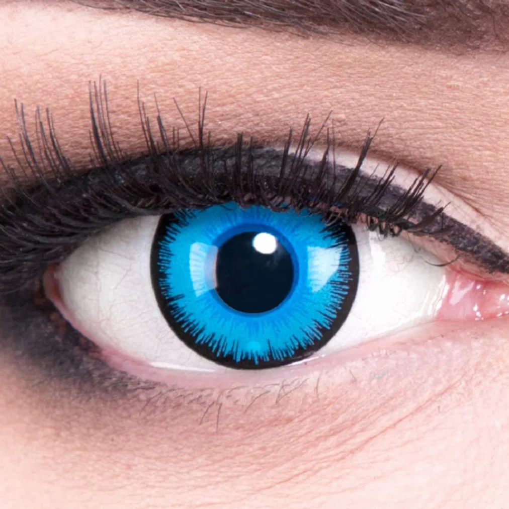 Meralens Lenti a Contatto Colorate azzurro Alper - 1 Coppia (2 pezzi) senza correzione Durata 1 Anno