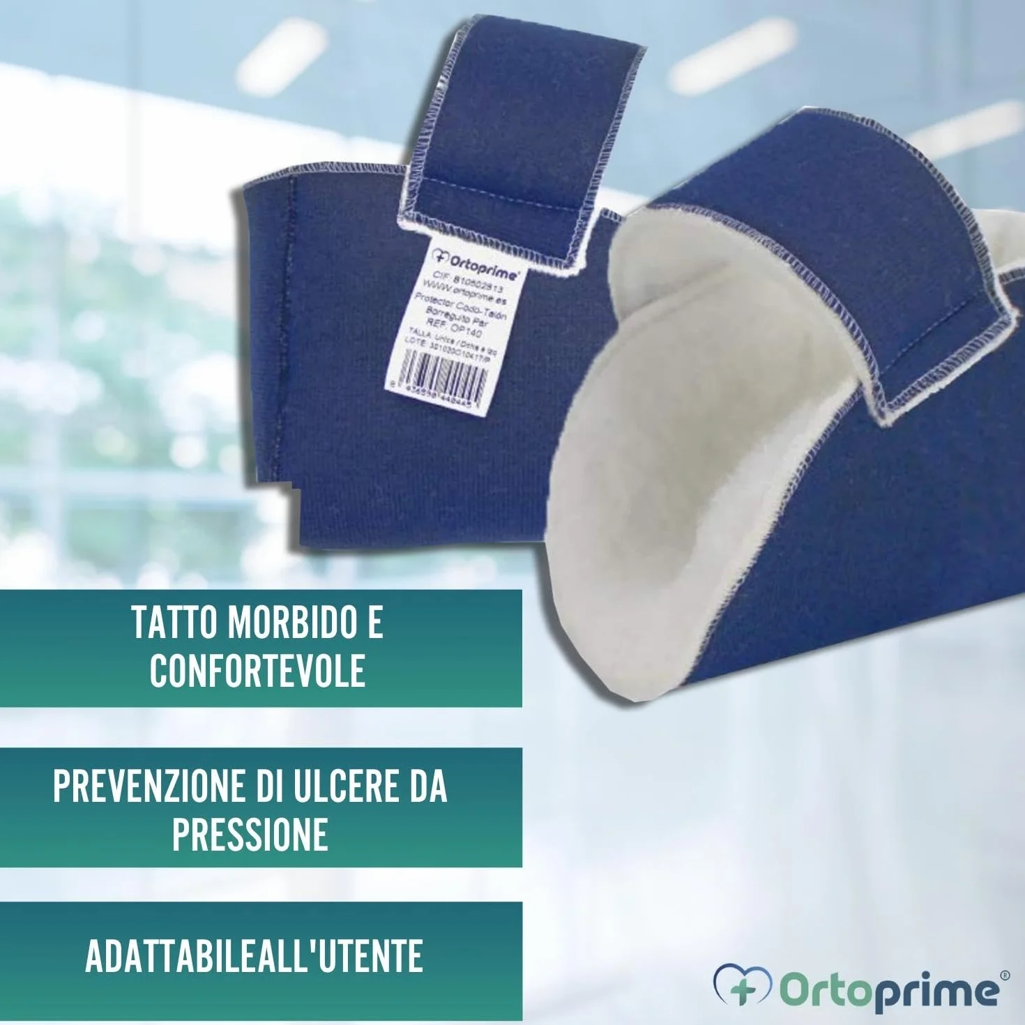 OrtoPrime Talloniere Antidecubito Blu 1 Paio - Talloniera Ortopedica - Talloniera Antidecubito per Piaghe da Decubito - Talloniere Antidecubito Universali - Proteggi Talloni per Sedia a Rotelle