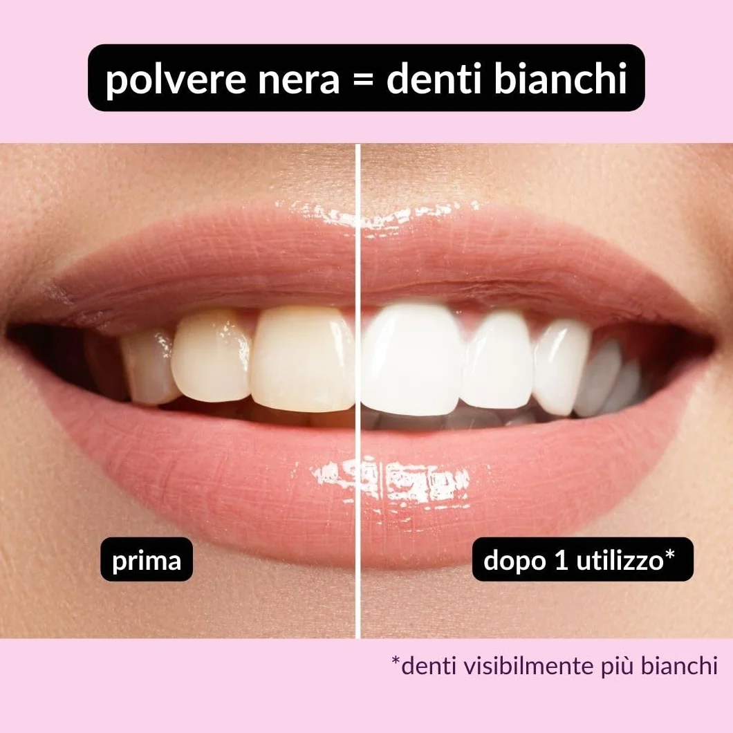 Carbone Attivo Sbiancante per Denti VEGAN 60 g Polvere di Carbone Attivo