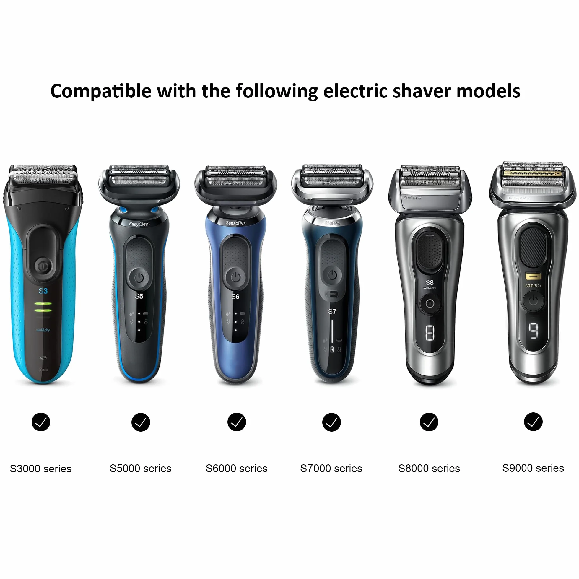 Custodia da Viaggio per Rasoio Elettrico Braun Serie 3, Serie 5, Serie 6, Serie 7, Serie 8, Serie 9, Nero