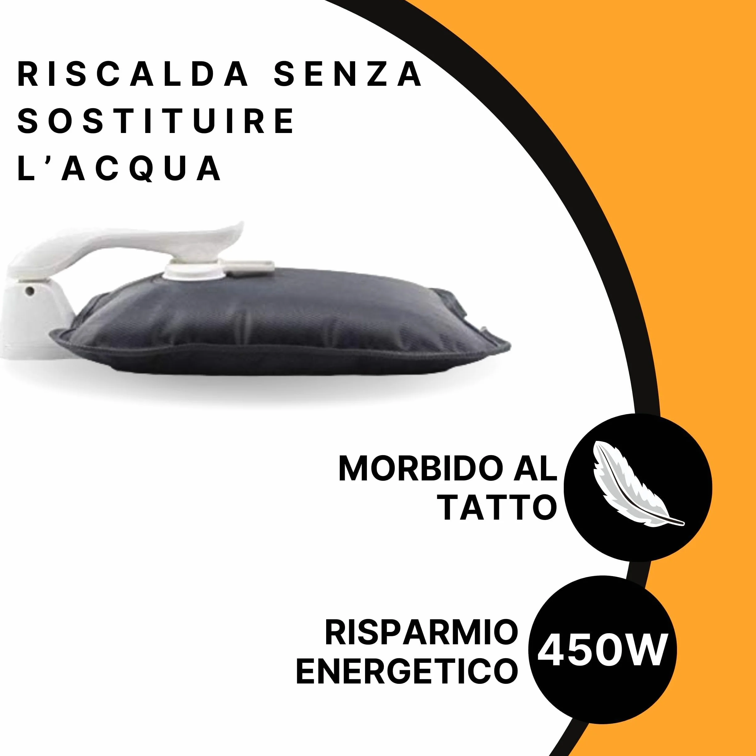 ELETTROCASA - Borsa Acqua Calda Elettrica Teporino - 6h di Calore - Borsa Calda Elettrica Ricaricabile Pronta in 10' - Boule per Riscaldare Acqua