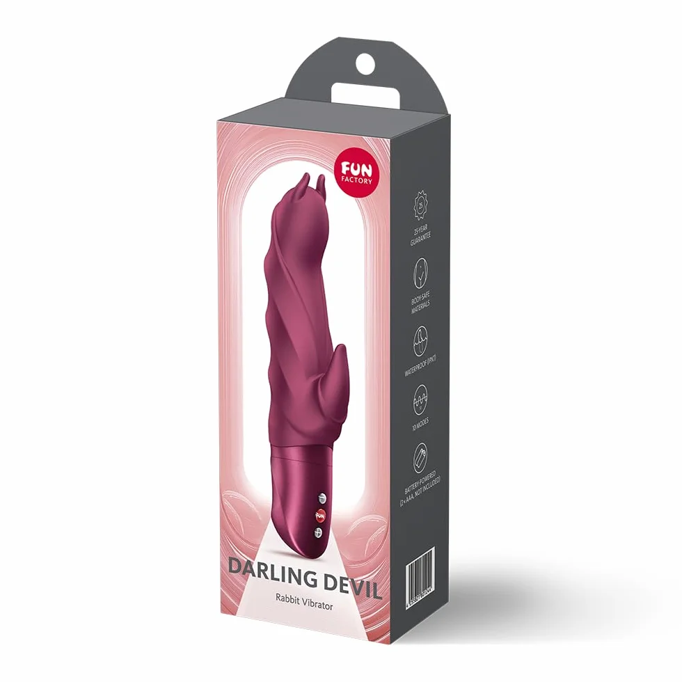 Fun Factory Darling Devil | vibratore rabbit per donne | stimolazione mirata di punto g e clitoride | 10 programmi di vibrazione | impermeabile IPX7 | silicone