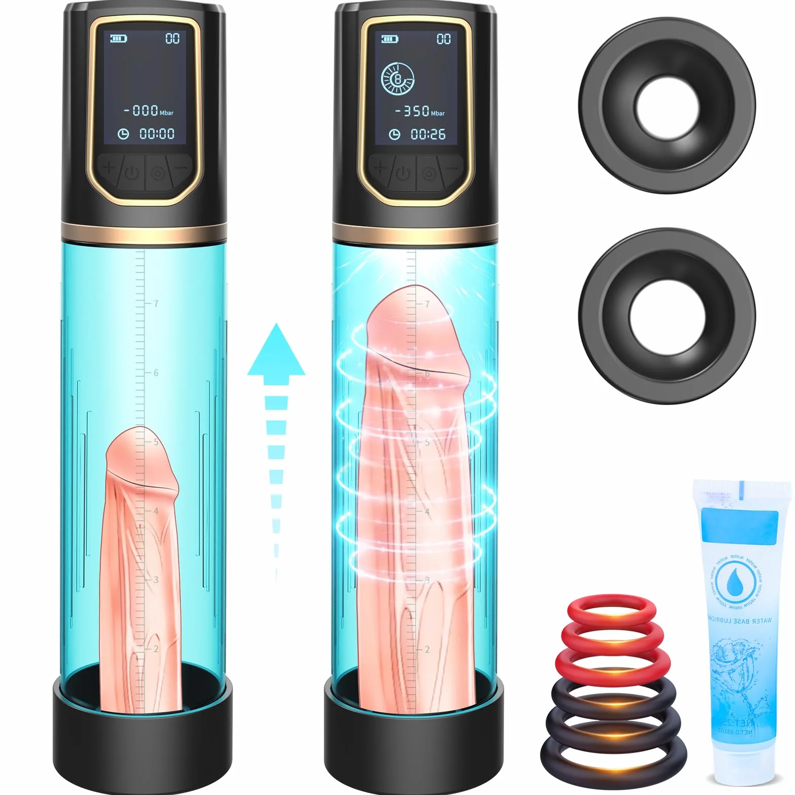 Ingrandimento Elettrica Pompa per Pene - Sex Toys Uomo con 8+8 Modalità di Aspirazione Masturbtore per Uomini Vacuum Device