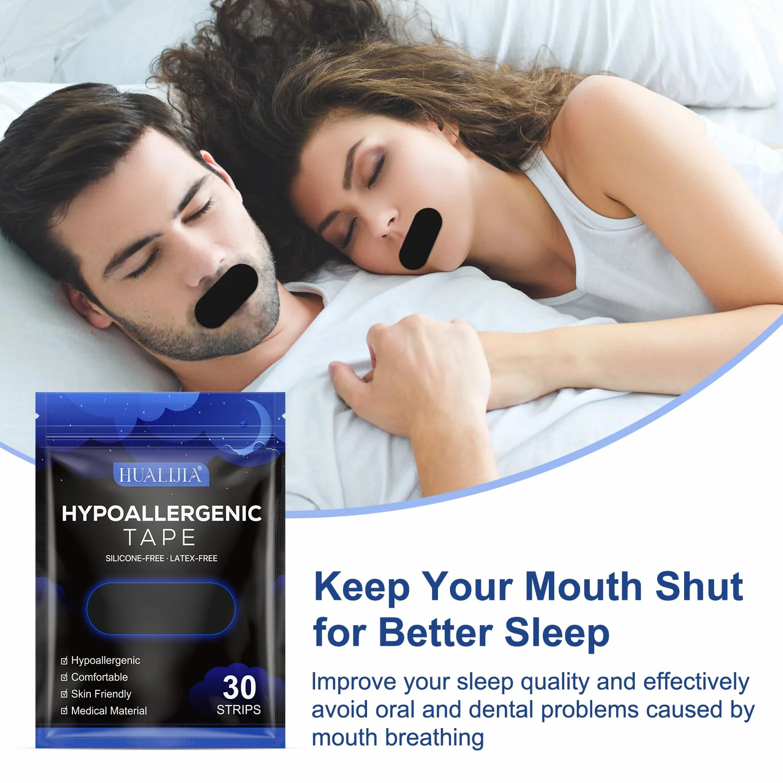 Cerotti Bocca per Dormire 30 Pezzi Mouth Tape for Sleeping Anti Russare Migliora Respirazione Nasale